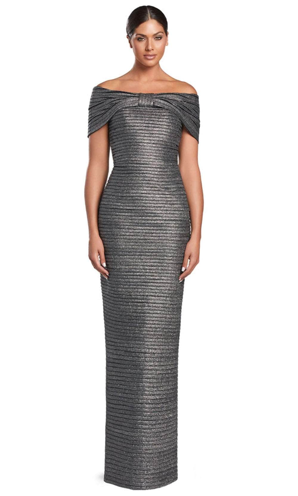 Off Shoulder Bow Detailed Evening Gown