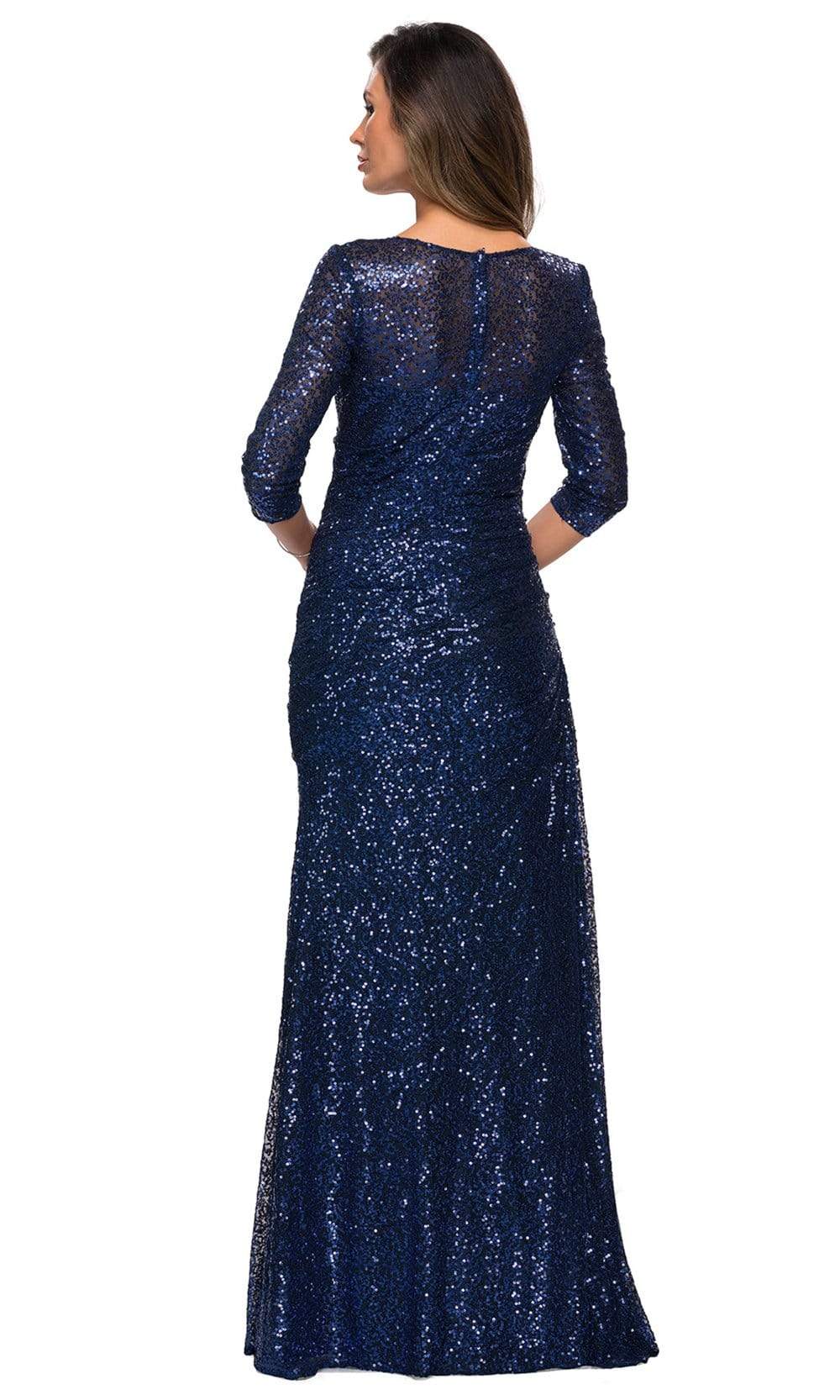 28065 Sequined Shirred Trumpet Dress