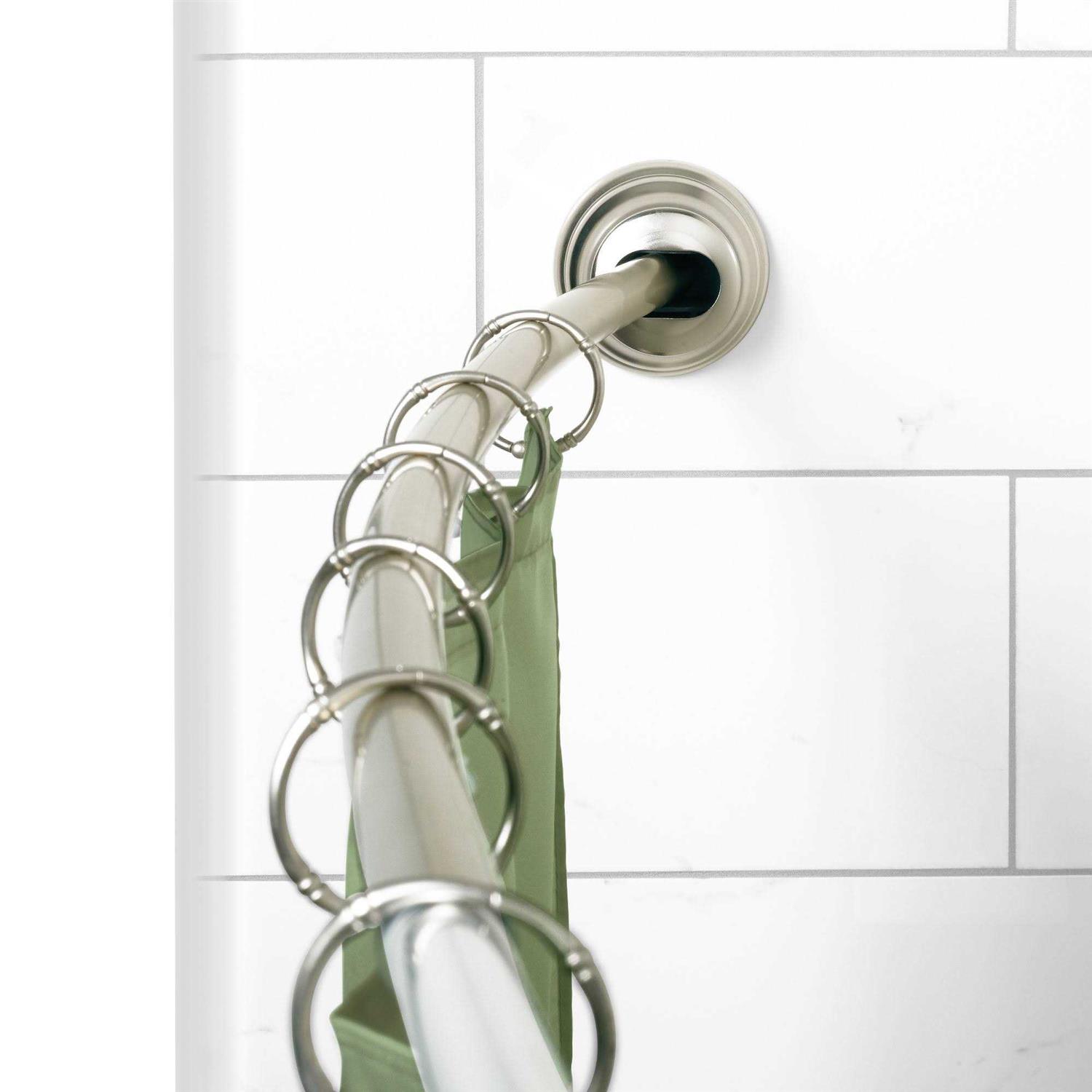 Zenna Home Aluminum Tension Curved Shower Curtain Rod
