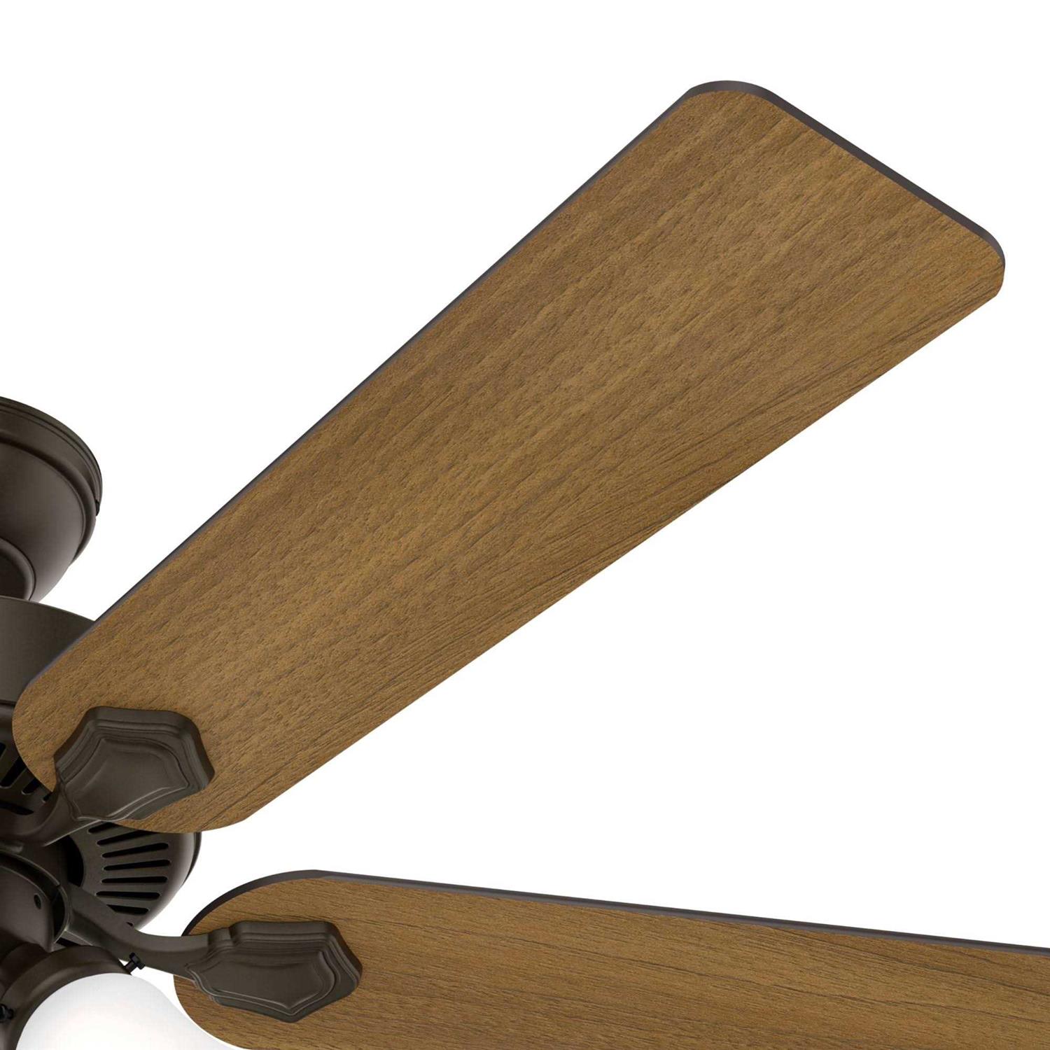 52 Hunter Swanson Matte Black Ceiling Fan with LED Light Kit 51737