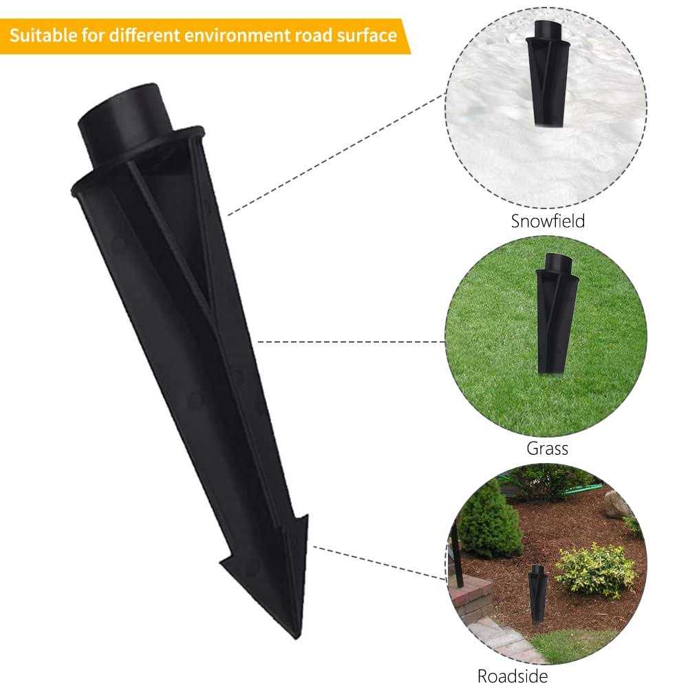 Cheopha Ground Stake 1/2 NPT Female Thread Heavy Duty ABS Stake 8 1/4 Length Corrosion Resistant Replacement Spike for Outdoor Landscape Lighting