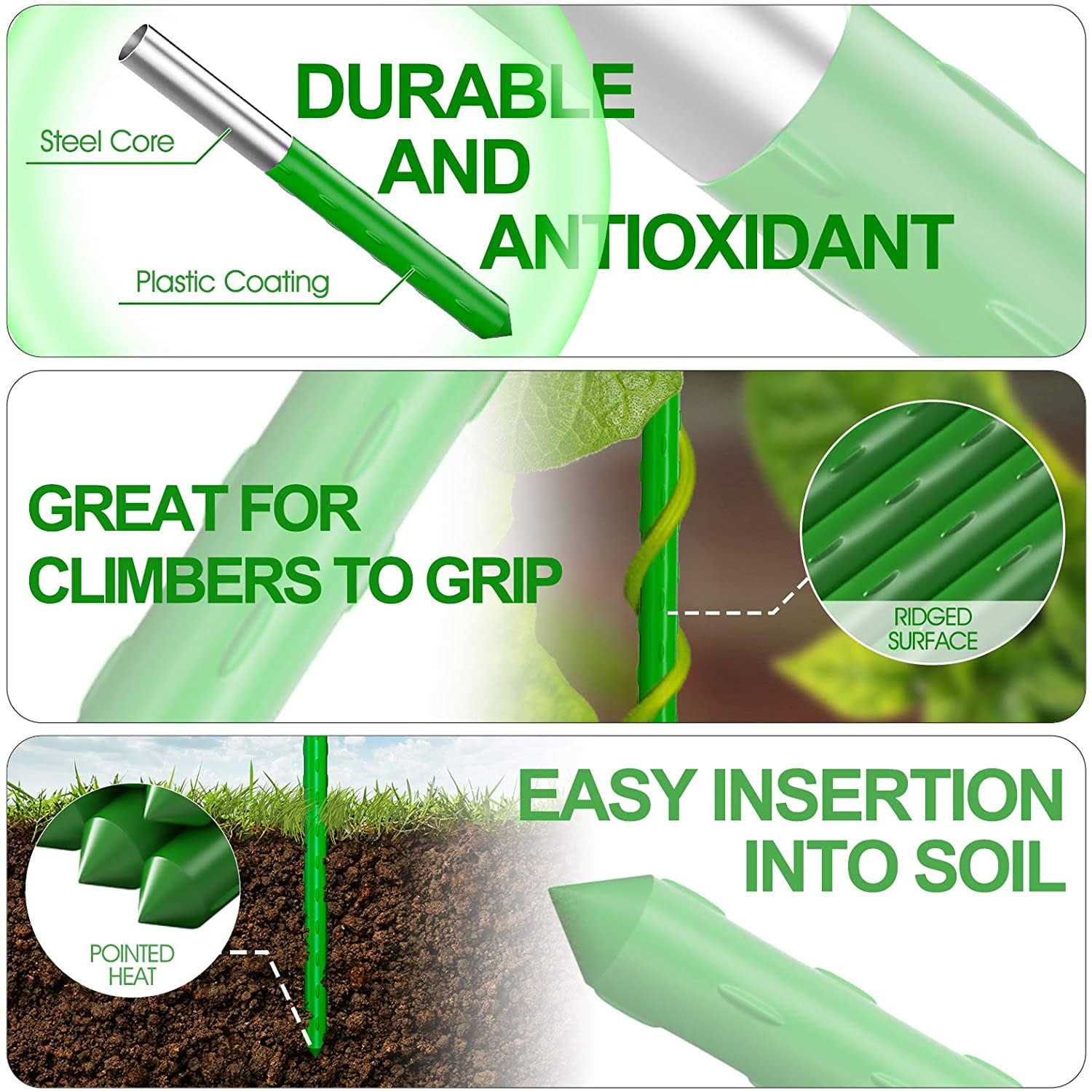 Waenlir Garden Stakes Sturdy Plant Sticks/Support