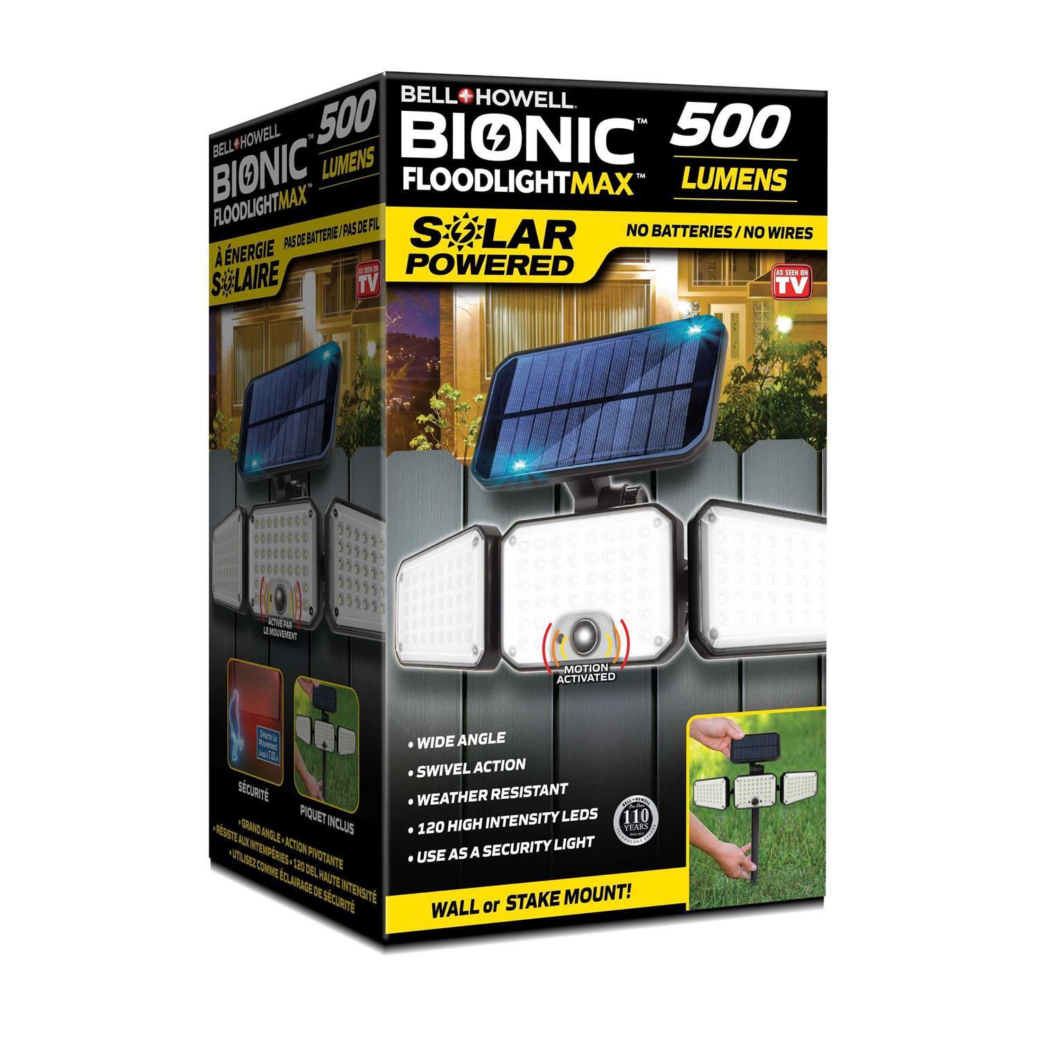 Bell and Howell Bionic Floodlight Max Solar LED Light Motion Activated