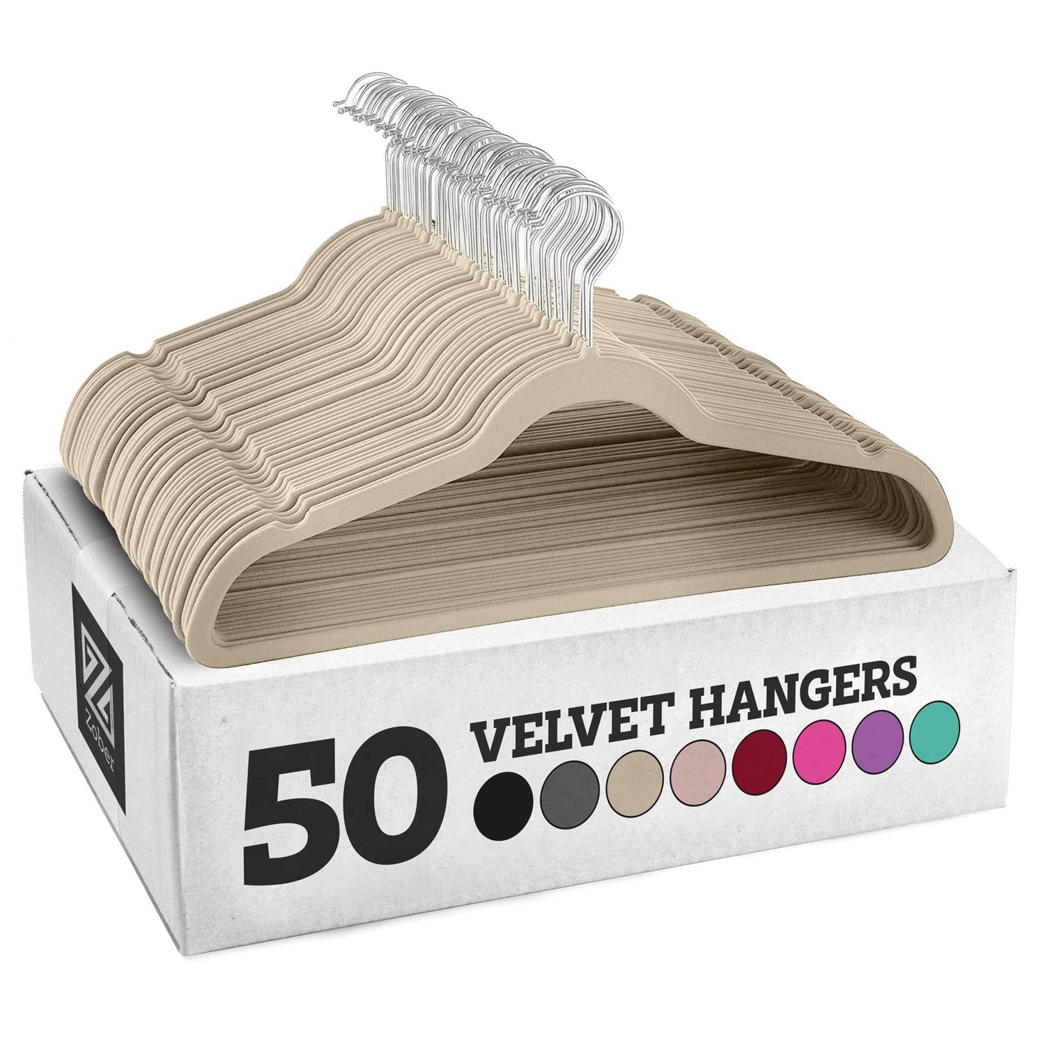 Zober Velvet Hangers Space Saving Swivel Hook Ultra Non Slip