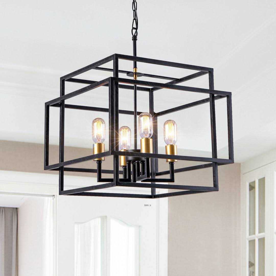 Worton 4 Light Lantern Square Chandelier Willa Arlo Interiors