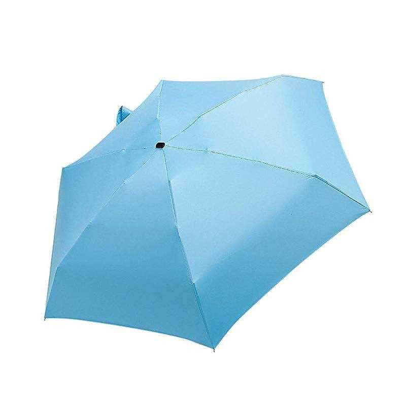 ALOVEMO 6 RibsTravel Sun & rain Umbrella Mini Folding Travel Compact and Lightweight UV Protection Clear Umbrella with Case 90cm Pocket