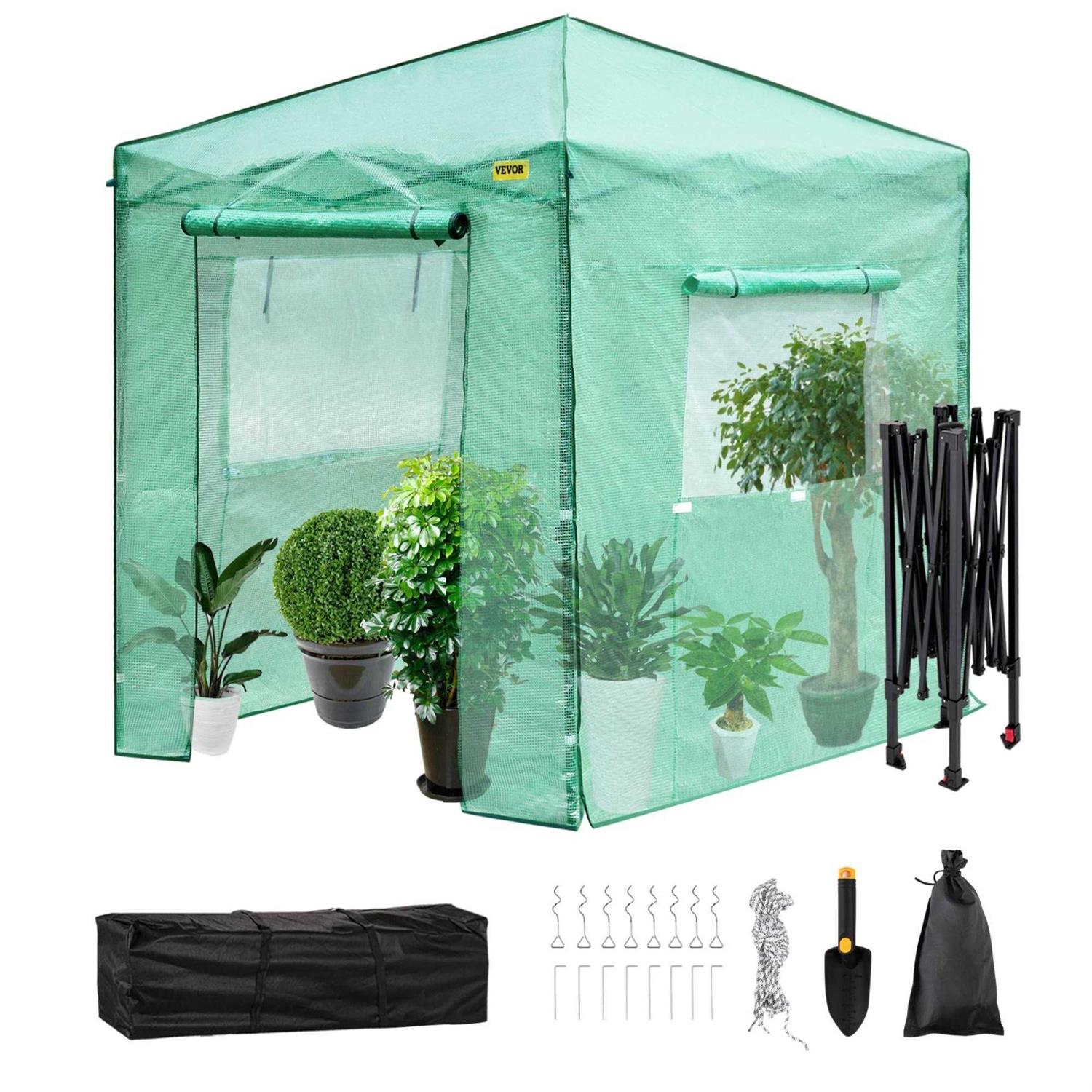 VEVOR Pop-Up Greenhouse Portable Greenhouse with Doors & Windows Set Up in Minutes