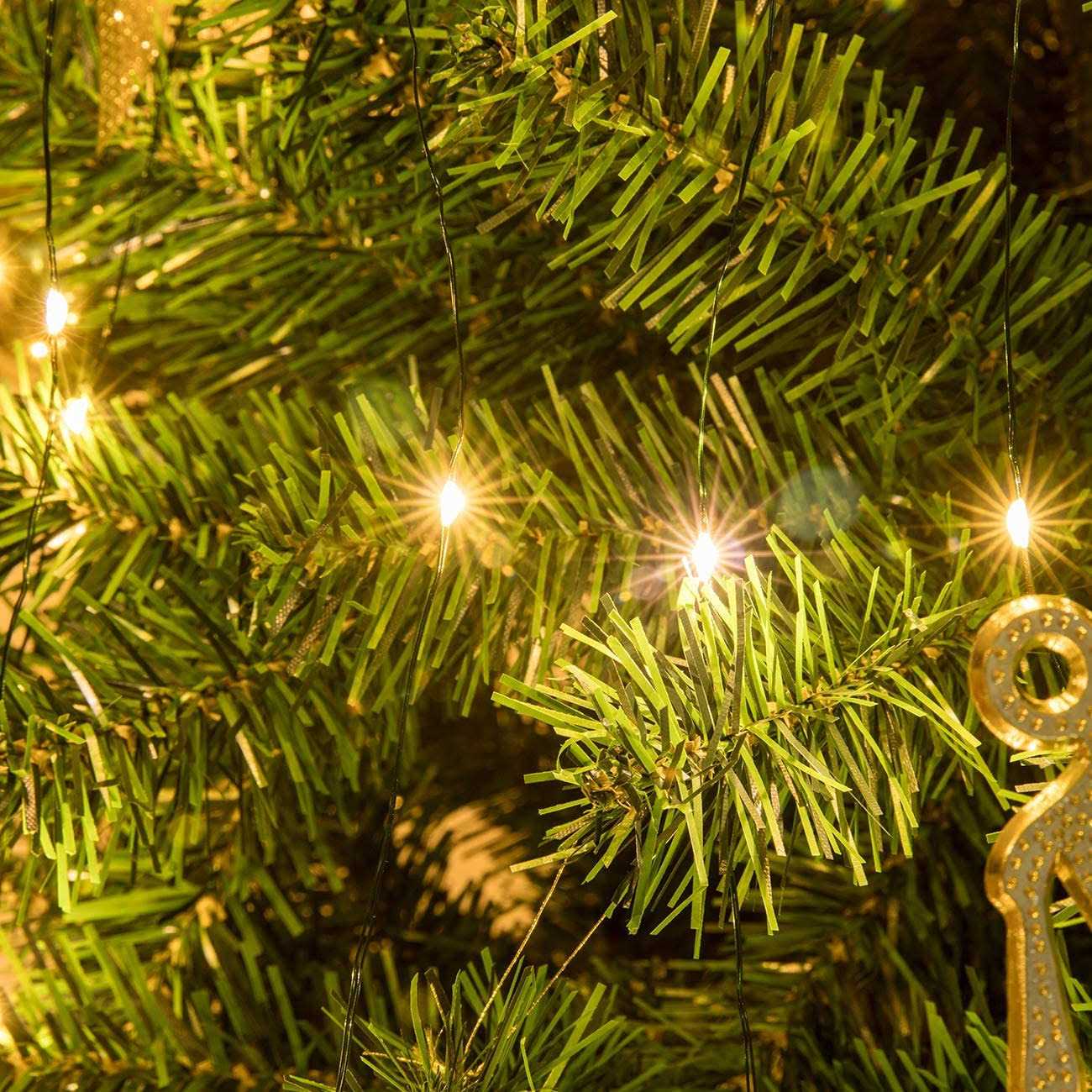 Awq 200 Led 6.6ftx10 Christmas Tree String Lights 8 Modes Led Fairy String Lights Usb Powered with Remote Control for Christmas Tree Wedding Party