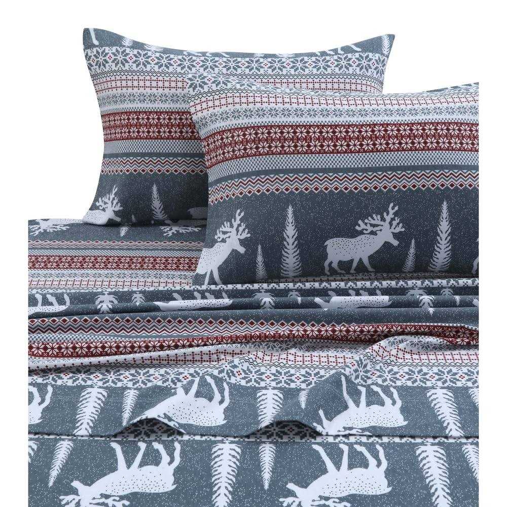 Tribeca Living Printed Flannel Extra Deep Pocket Sheet Set