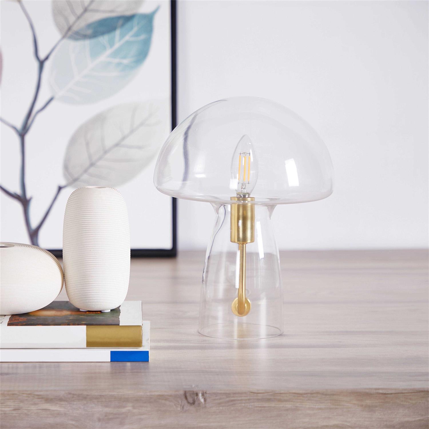 Urban Shop Novelty Glass Mushroom Lamp