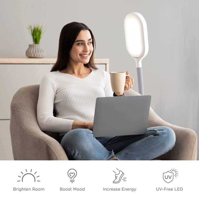 Verilux HappyLight Duo 2-in-1 Light Therapy & Task Floor Lamp