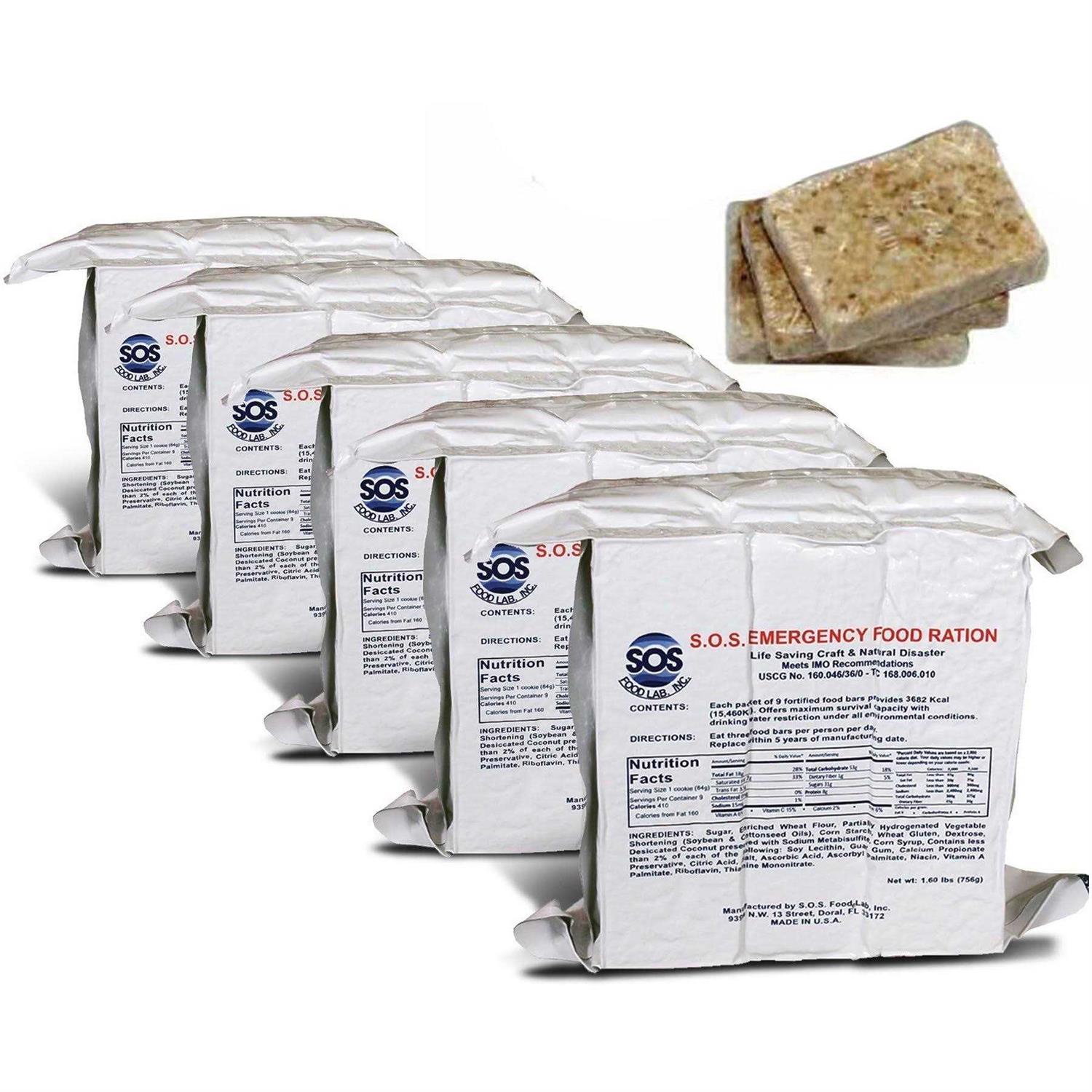 SOS Food Labs, Inc. S.O.S. Rations Emergency 3600 Calorie Food Bar 3 Day / 72 Hour Package with 5 Year Shelf Life