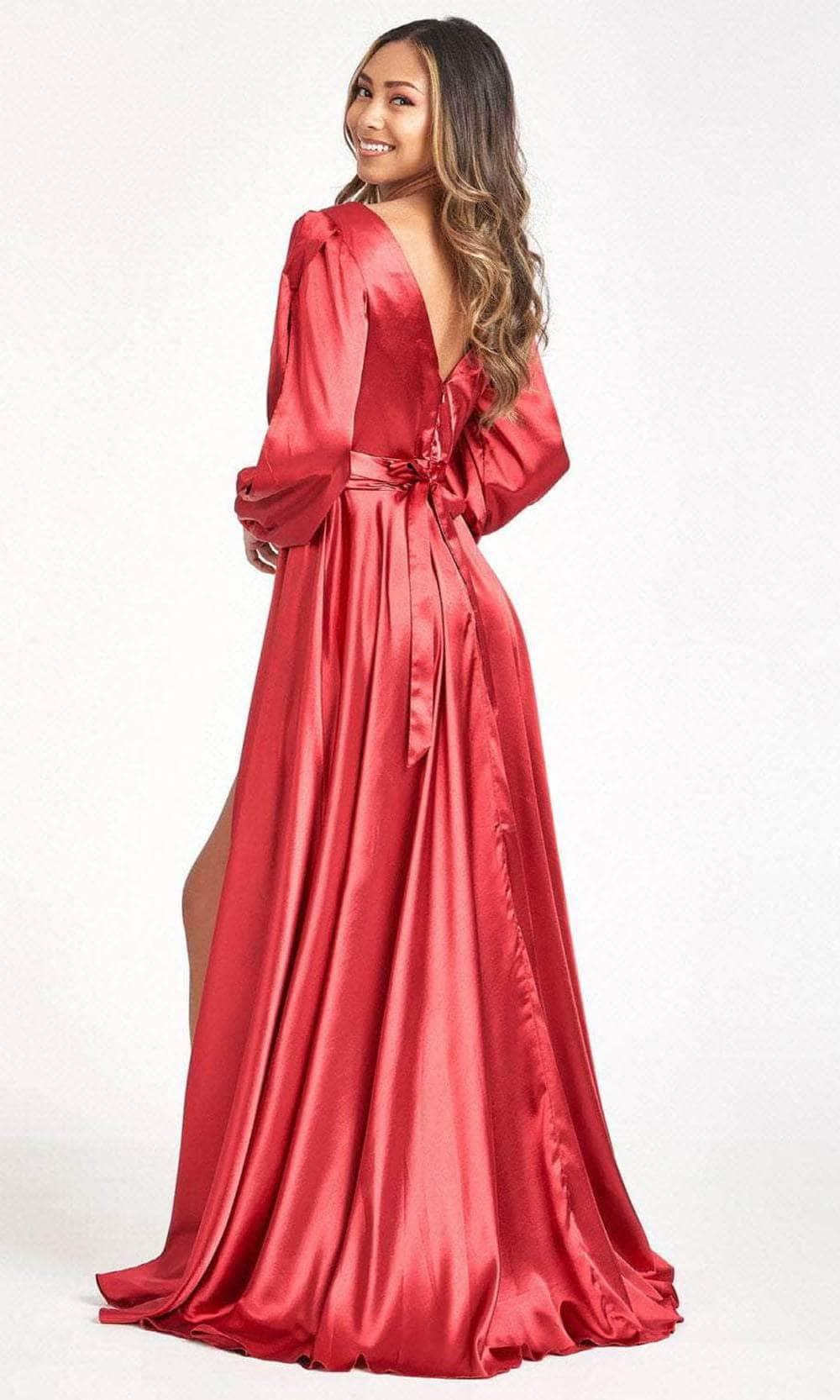 Split Sleeve High Slit Evening Dress