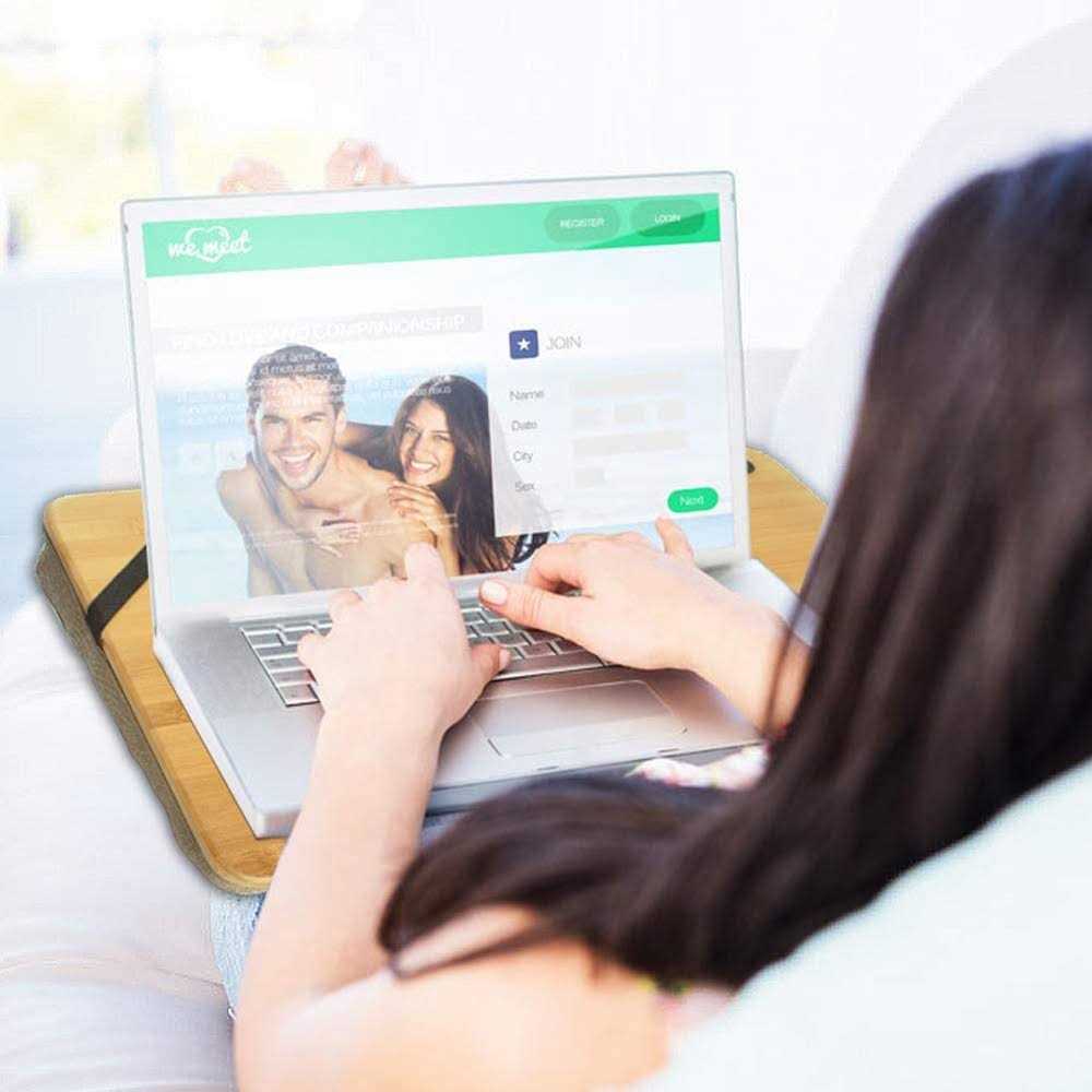 Oversized Lap Desk,wishacc Portable Bamboo Lap Desk Tray for Home Office