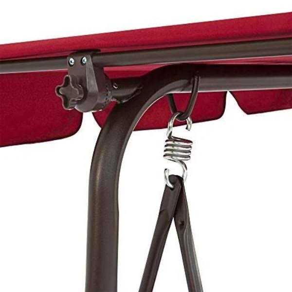 Best Choice Products 2-Person Outdoor Large Convertible Canopy Swing Glider Chair w/Removable Cushions