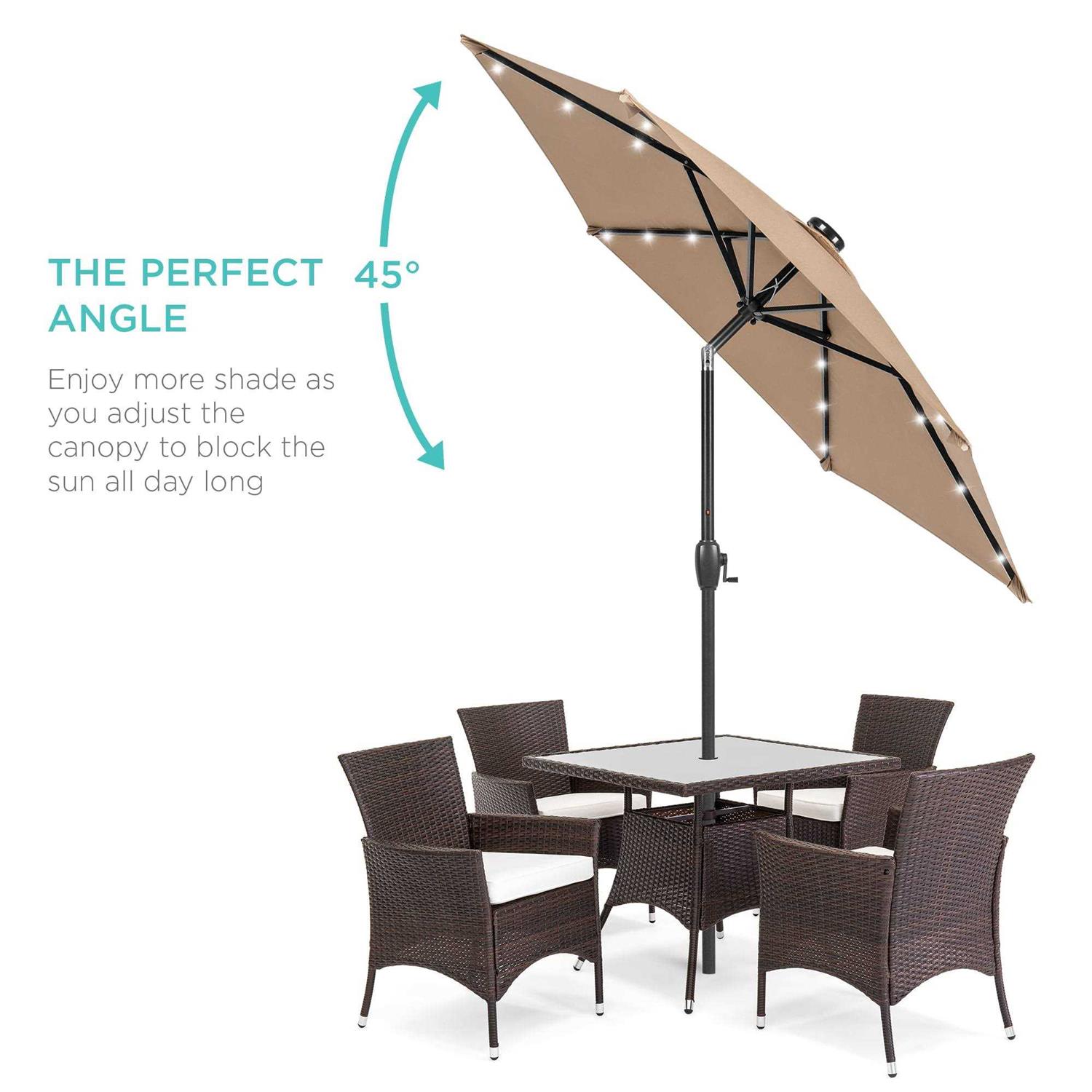 Best Choice Products 7.5ft Outdoor Solar Patio Umbrella for Deck
