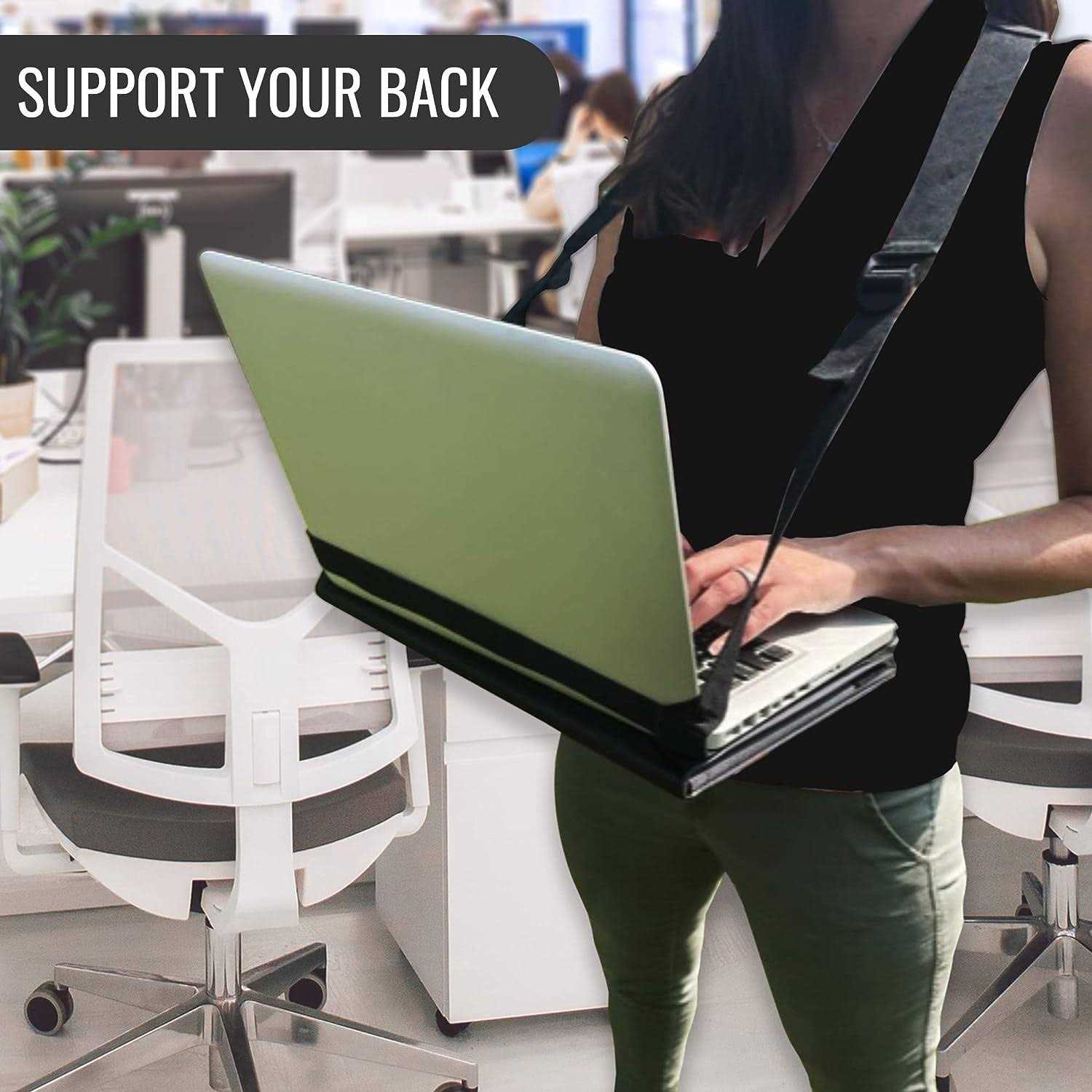 topoffice Walking Desk Mobile Laptop Desk, Hands Free Wearable Desk Mobile Laptop Harness, Standing Desk Walking Desk for Clipboard or 13 Laptop