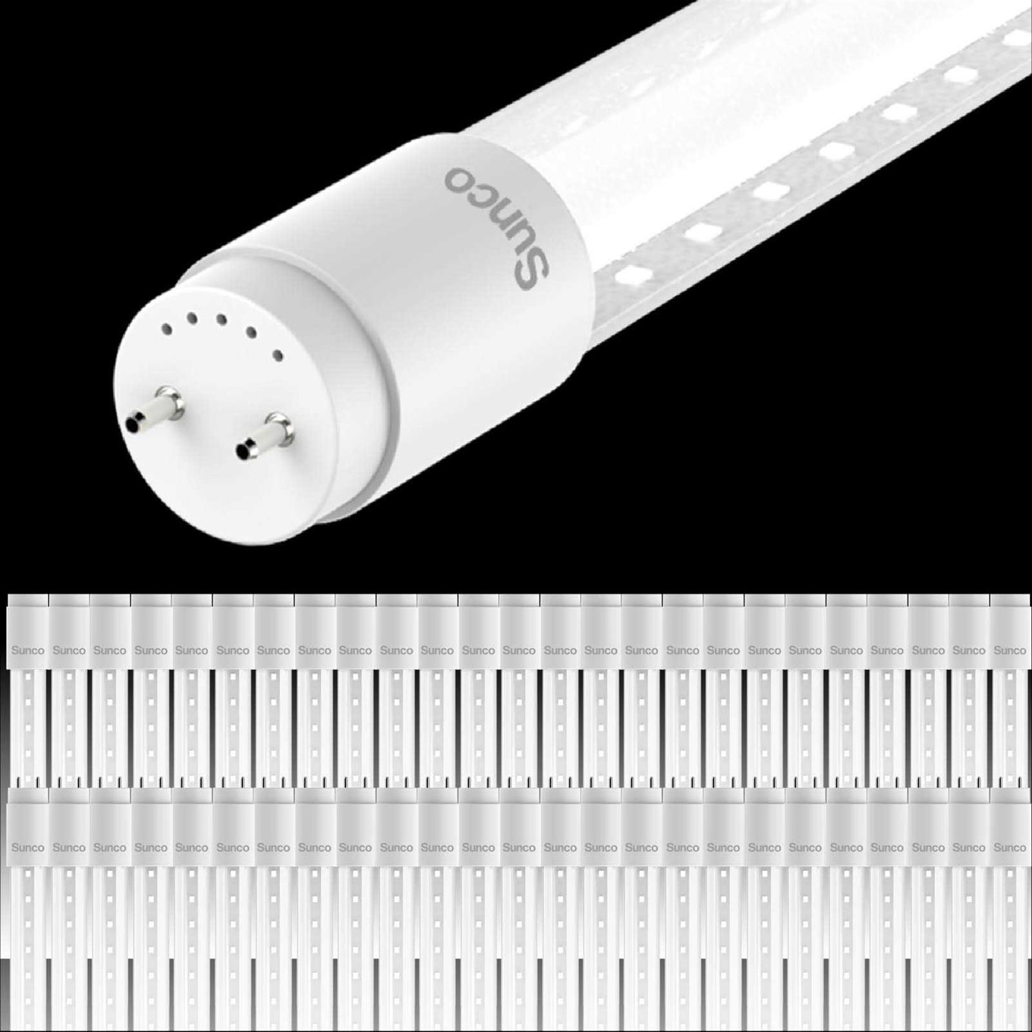 Sunco Lighting 24 Pack 4ft T8 LED Tube 15w=32w Fluorescent