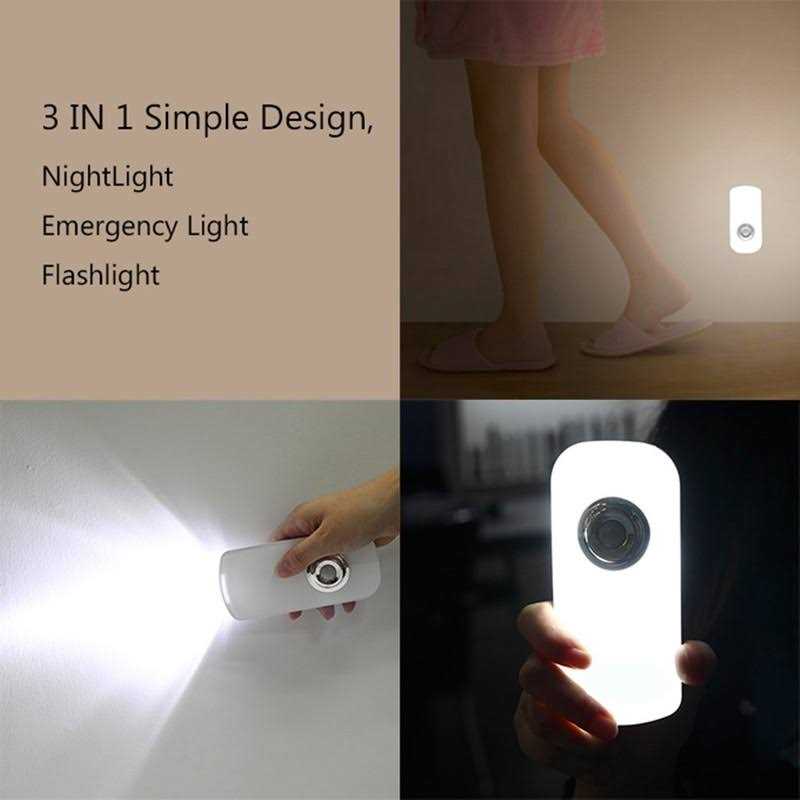 Bonashi LED Night Light Flashlight Motion Sensor Cut Light 3-in-1