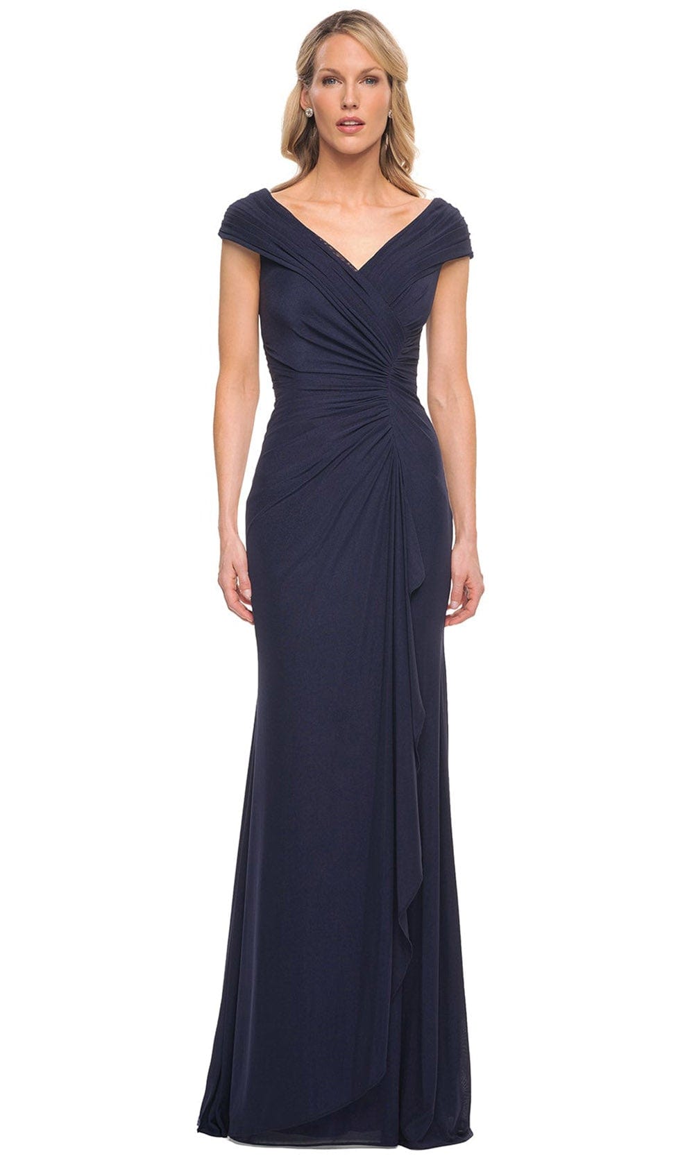 V Neckline Ruching Mother of the Bride Gown
