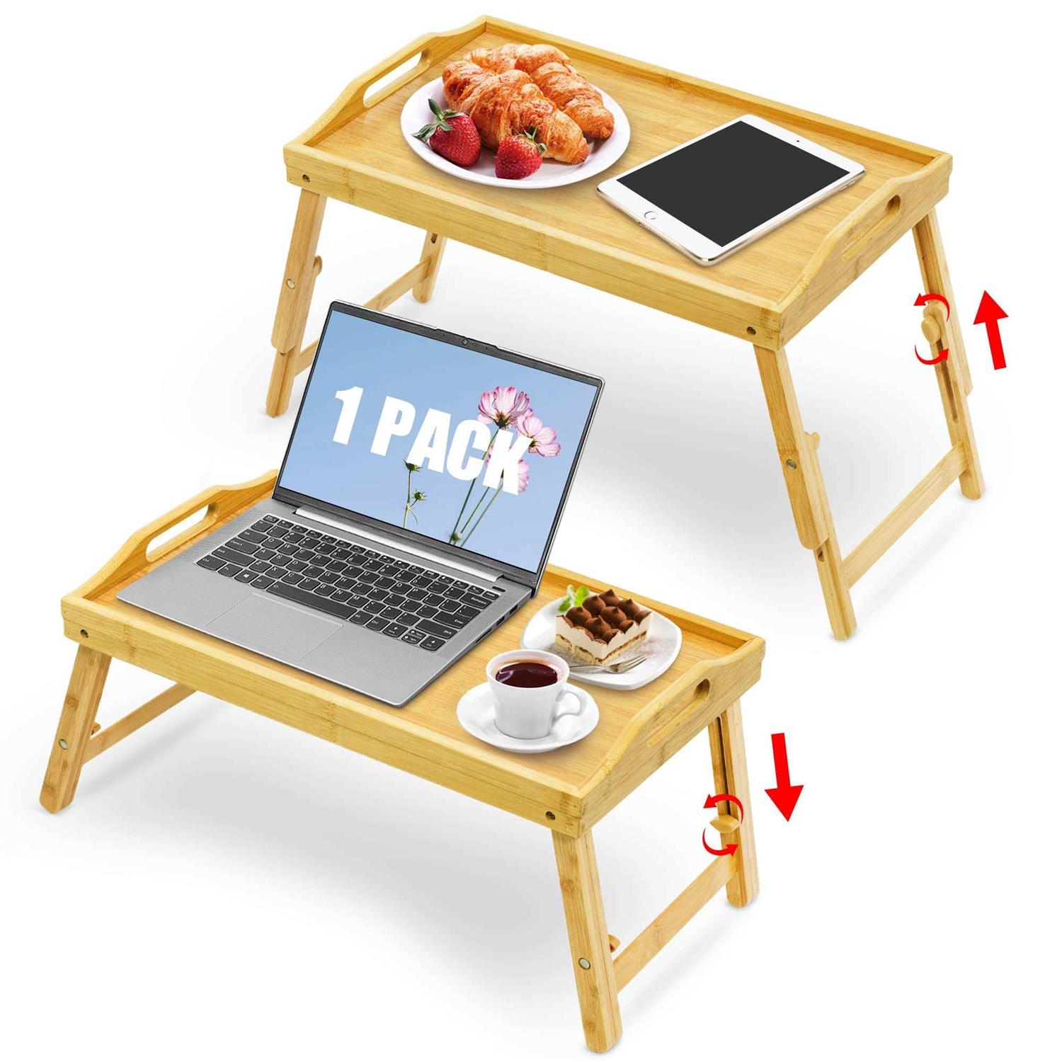 Mayyol Breakfast Bed Tray for Eating Height Adjustable Raised Food Table