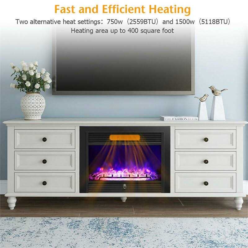 Costway 28.5 Electric Fireplace with Tempered Glass
