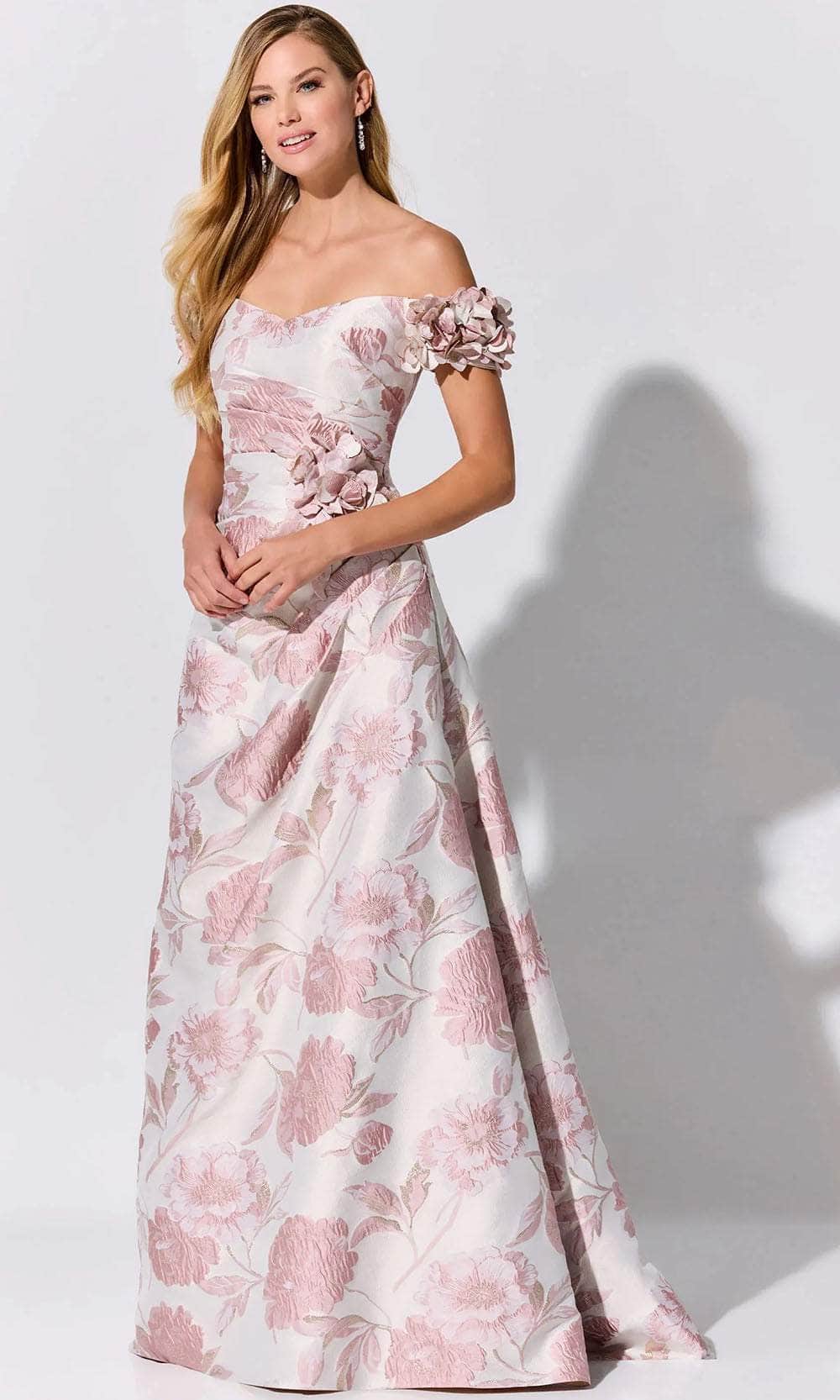 Floral Brocade Evening Dress