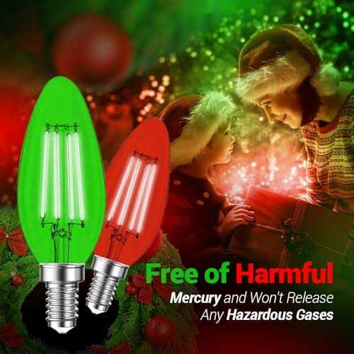 Bluex Bulbs 4 pack filament E12 Candelabra led christmas light Bulbs
