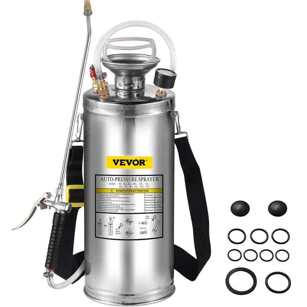 VEVOR 2 Gal. Stainless Steel Sprayer Pump Sprayer with 20 in. Wand