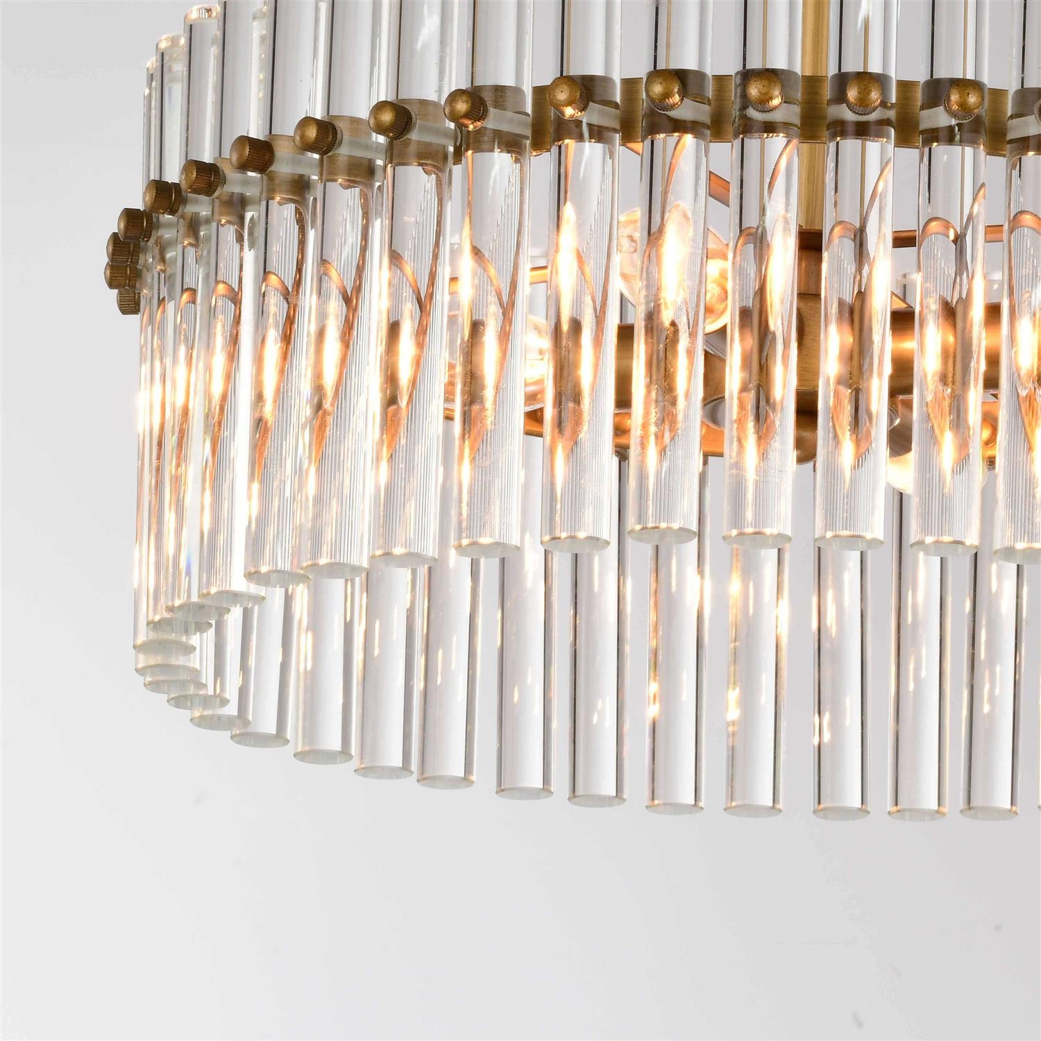 The Lighting Store Casandra 4-light Brushed Brass Crystal Flush Mount