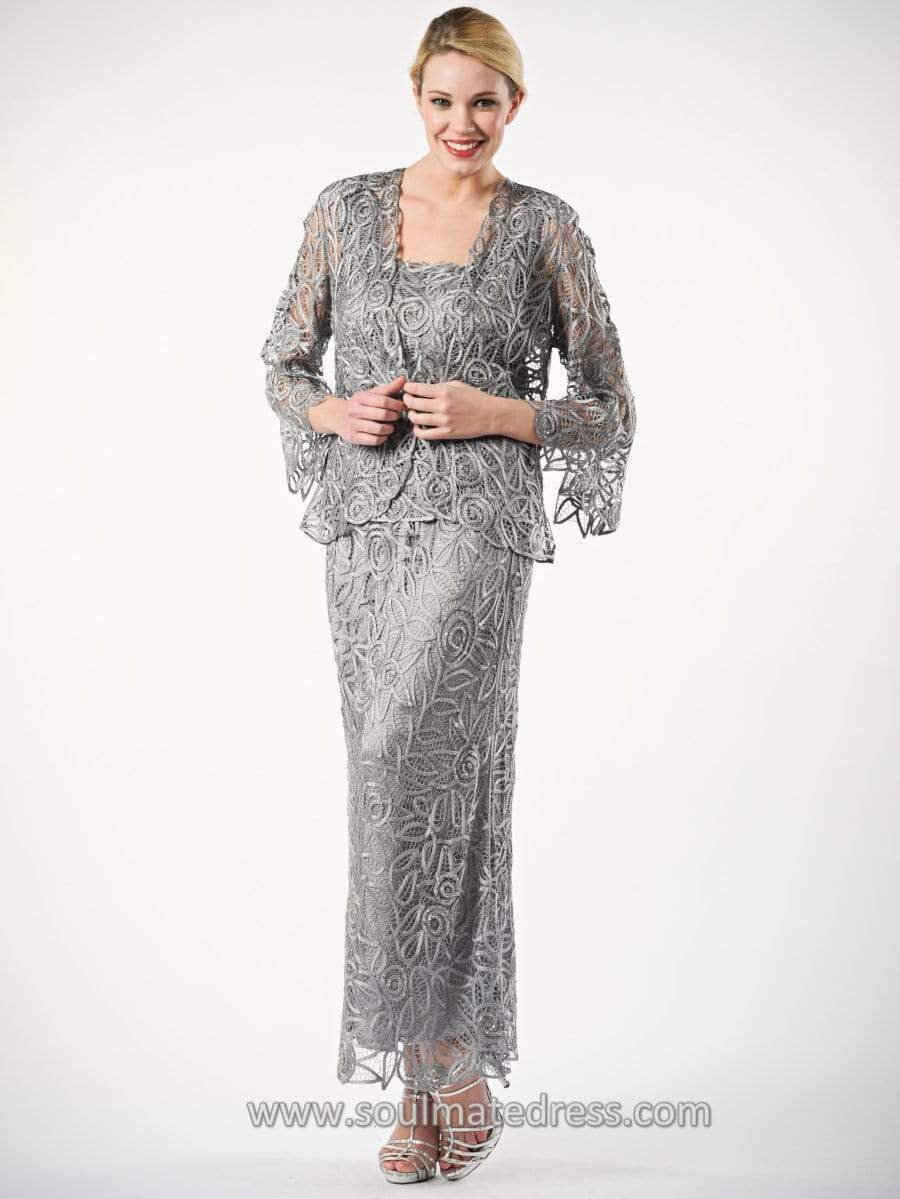 Lace Illusion Sleeves Mother Of The Bride Dress