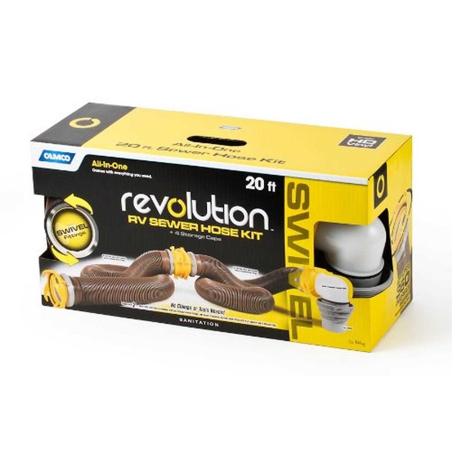 Camco Revolution 360 20-Foot Heavy-Duty Camper/RV Sewer Hose Kit 39628