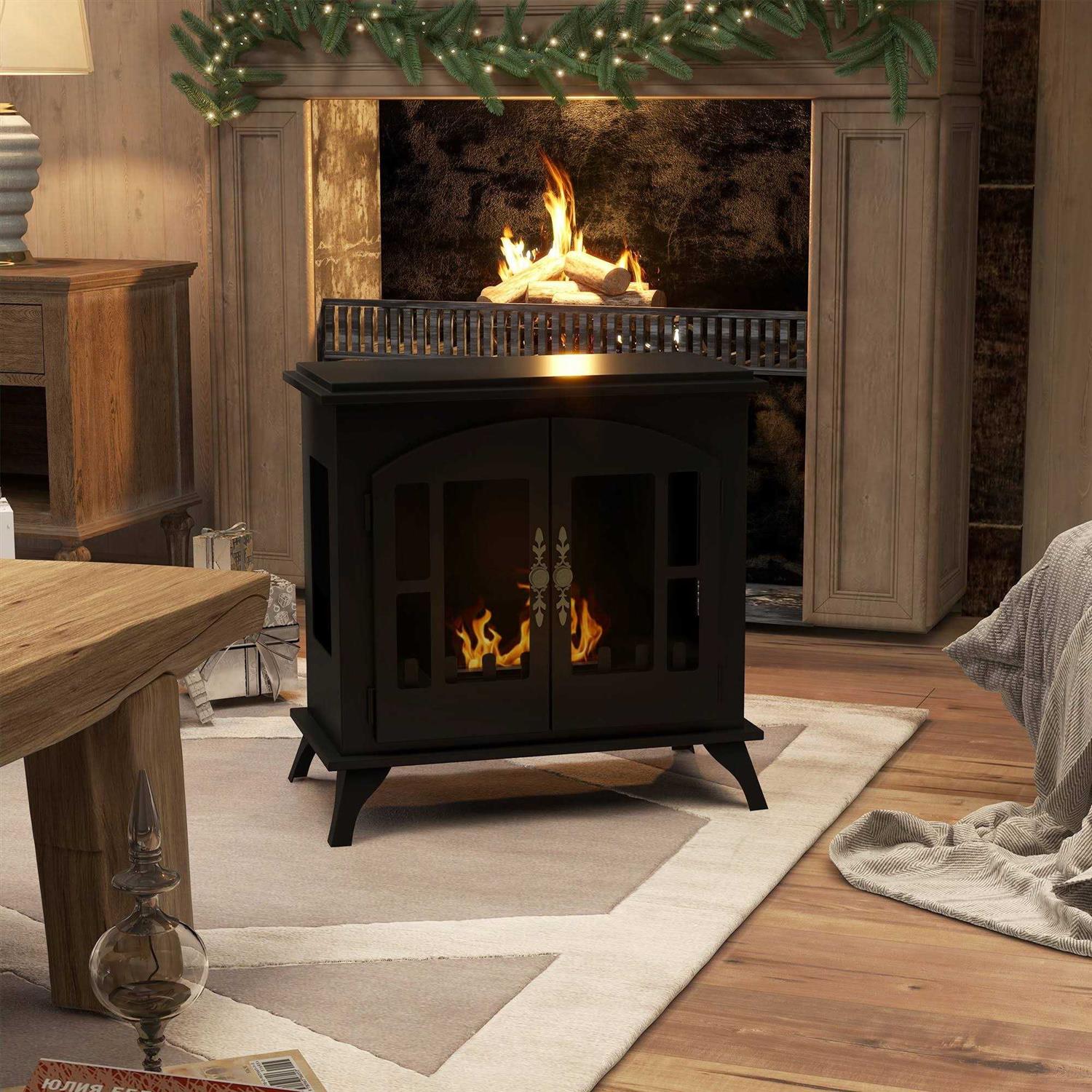 Homcom Freestanding Ethanol Fireplace Stove