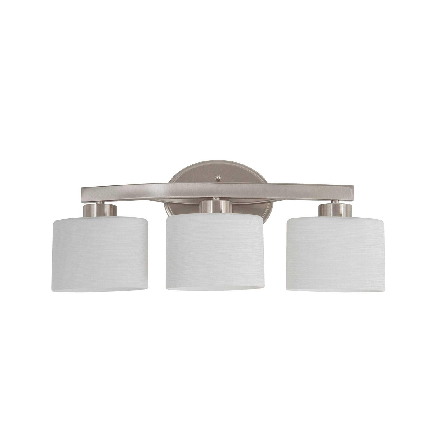 Allen + Roth 3-Light Merington Brushed Nickel Transitional Vanity Light Bar VBS271-3BNK
