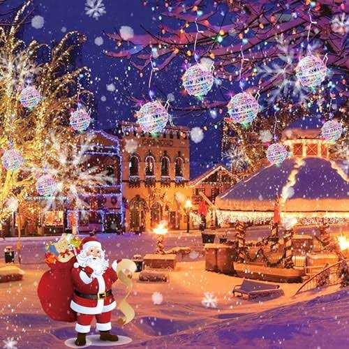 Baung Christmas String Lights Outdoors,4 Pack Sphere Lights,Ball Tree Garden Globe Lights for Home