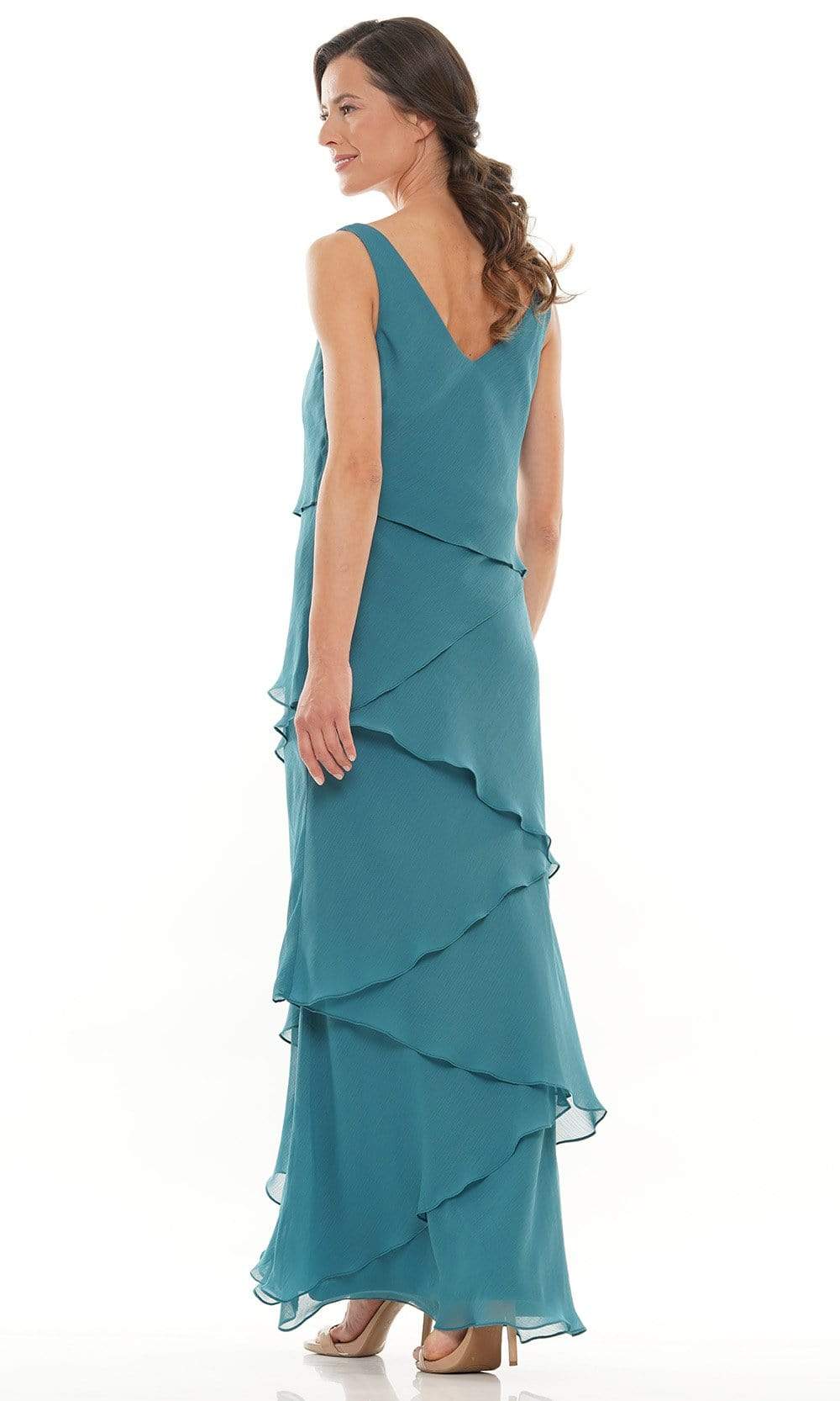M309 V-Neck Tiered Sheath Dress