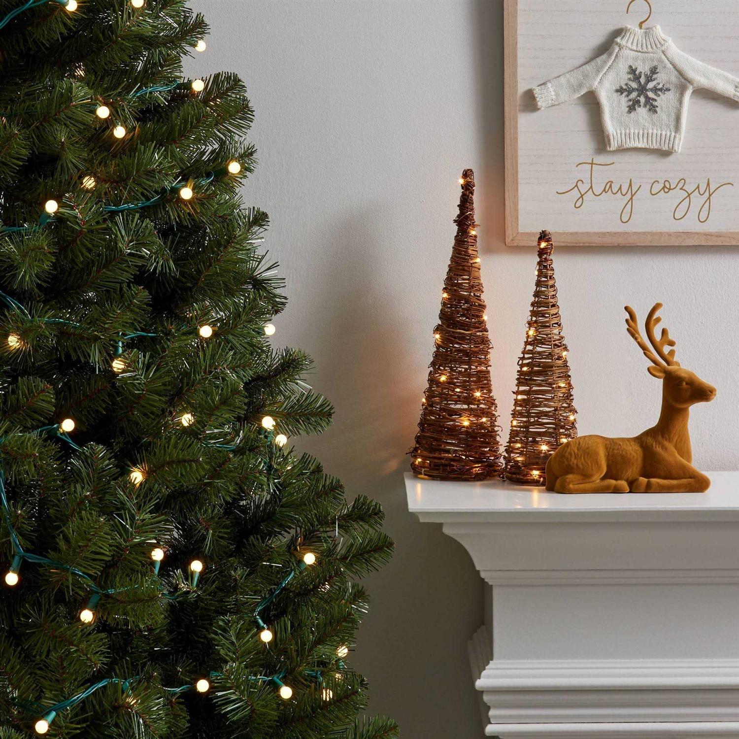 Wondershop 60ct LED Faceted Sphere Christmas String Lights Warm White with Green Wire