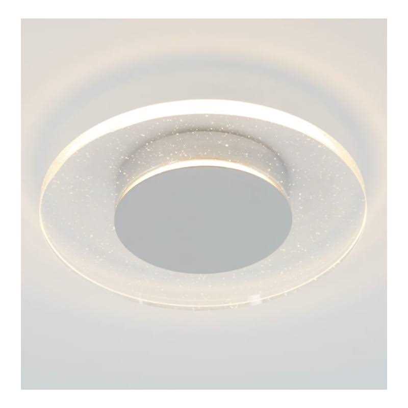 Artika Essence Disk 13 in. Chrome Modern LED Flush Mount Ceiling Light