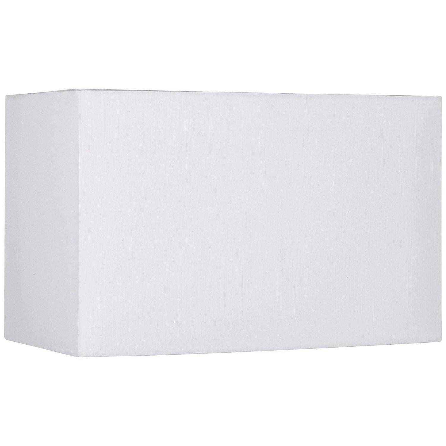 Springcrest White Medium Rectangular Hardback Lamp Shade 16 Wide x 8 Deep x 10 High Replacement with Harp and Finial