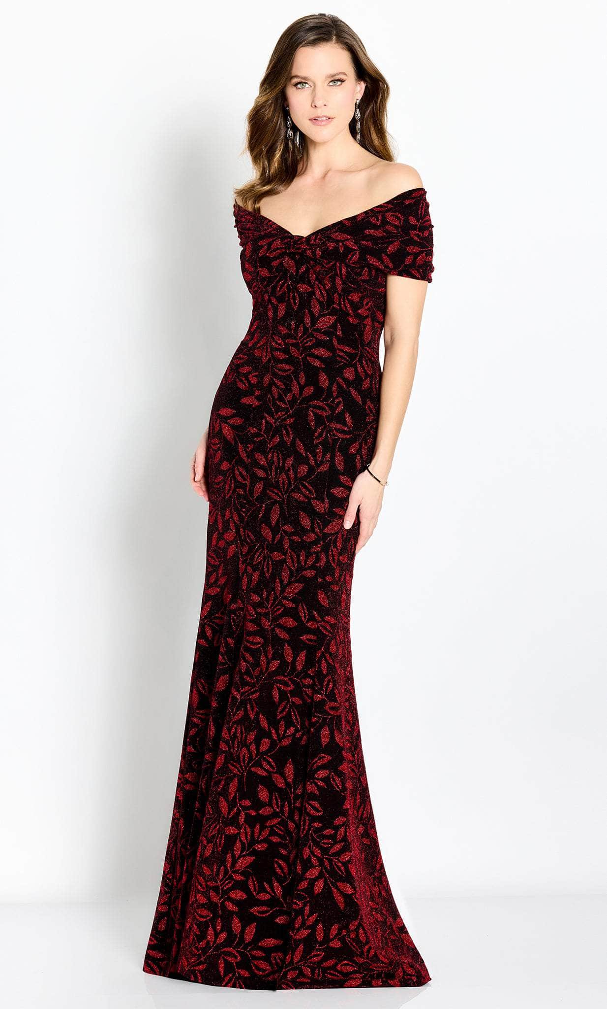 Foliage Motif Evening Gown