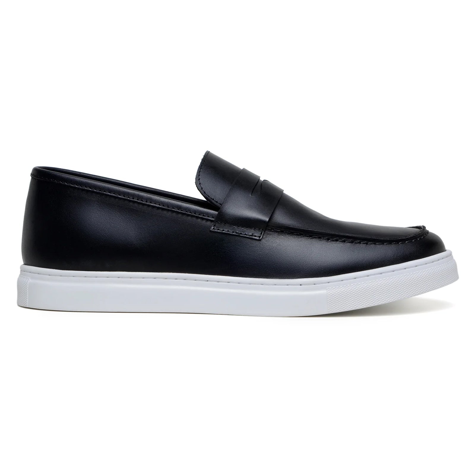 Men’s Belvedere Elliot Nappa Leather Casual Slip On Penny Loafer in Black