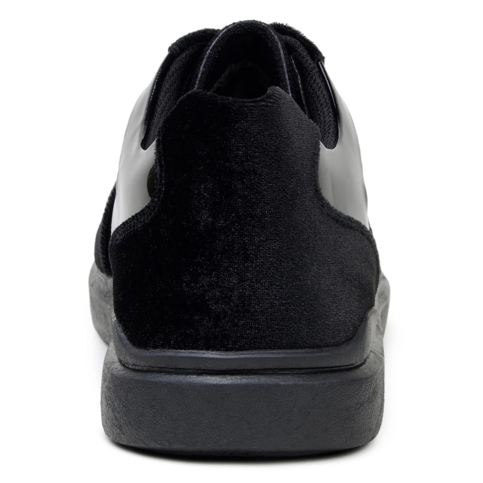 Men’s Belvedere Edmound Velvet & Patent Leather Tuxedo Dress Sneaker in Black
