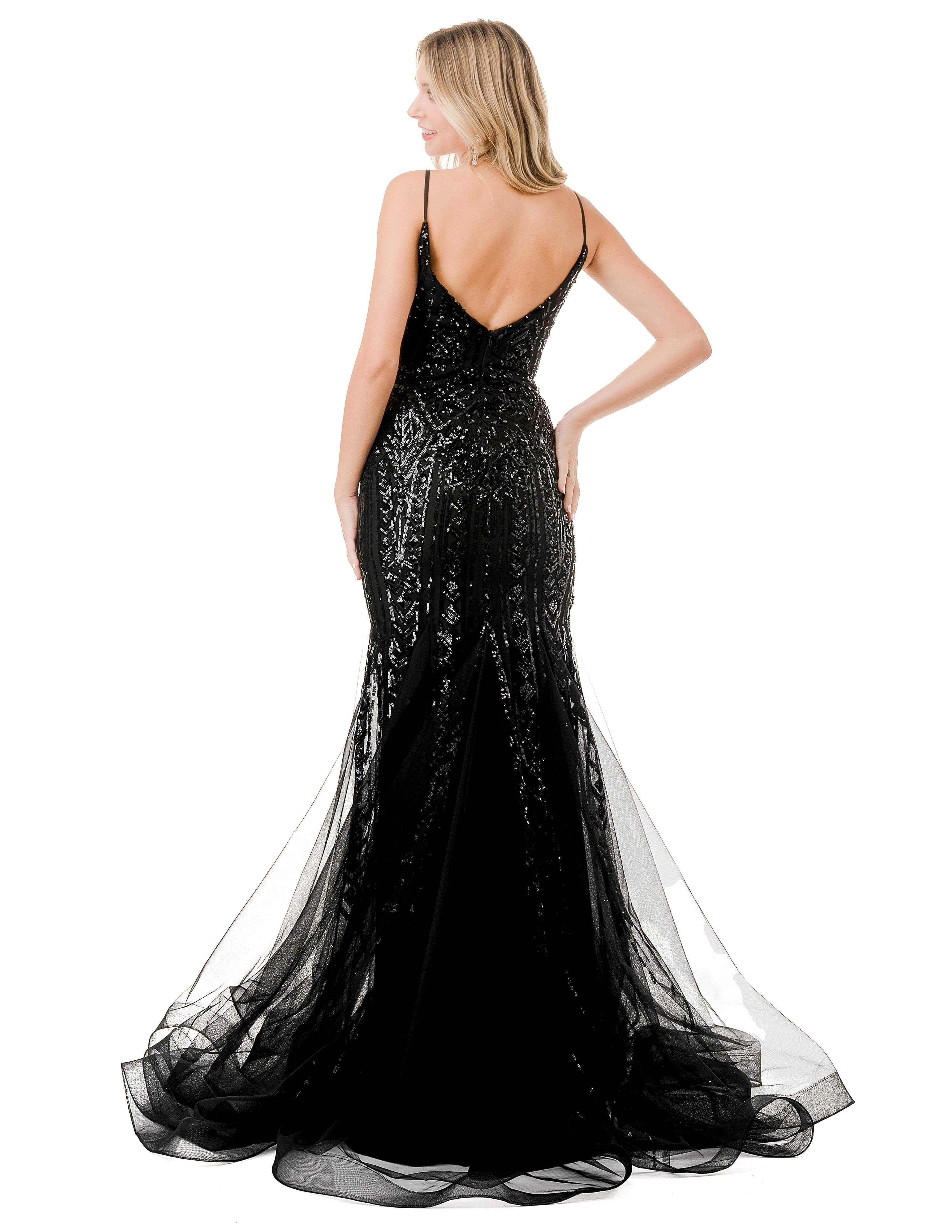 V-Neck Sleeveless Evening Gown