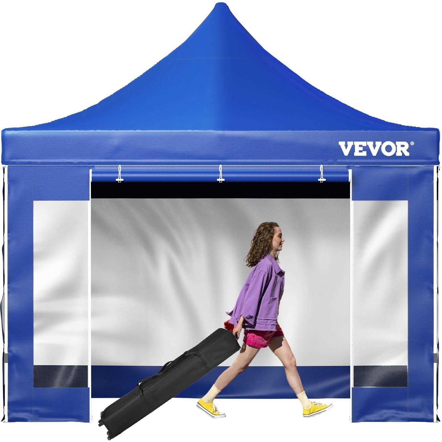 VEVOR 10 Ft. x 10 Ft. Pop Up Canopy Tent Outdoor Patio Gazebo Tent Uv Resistant Waterproof Instant Gazebo Shelter