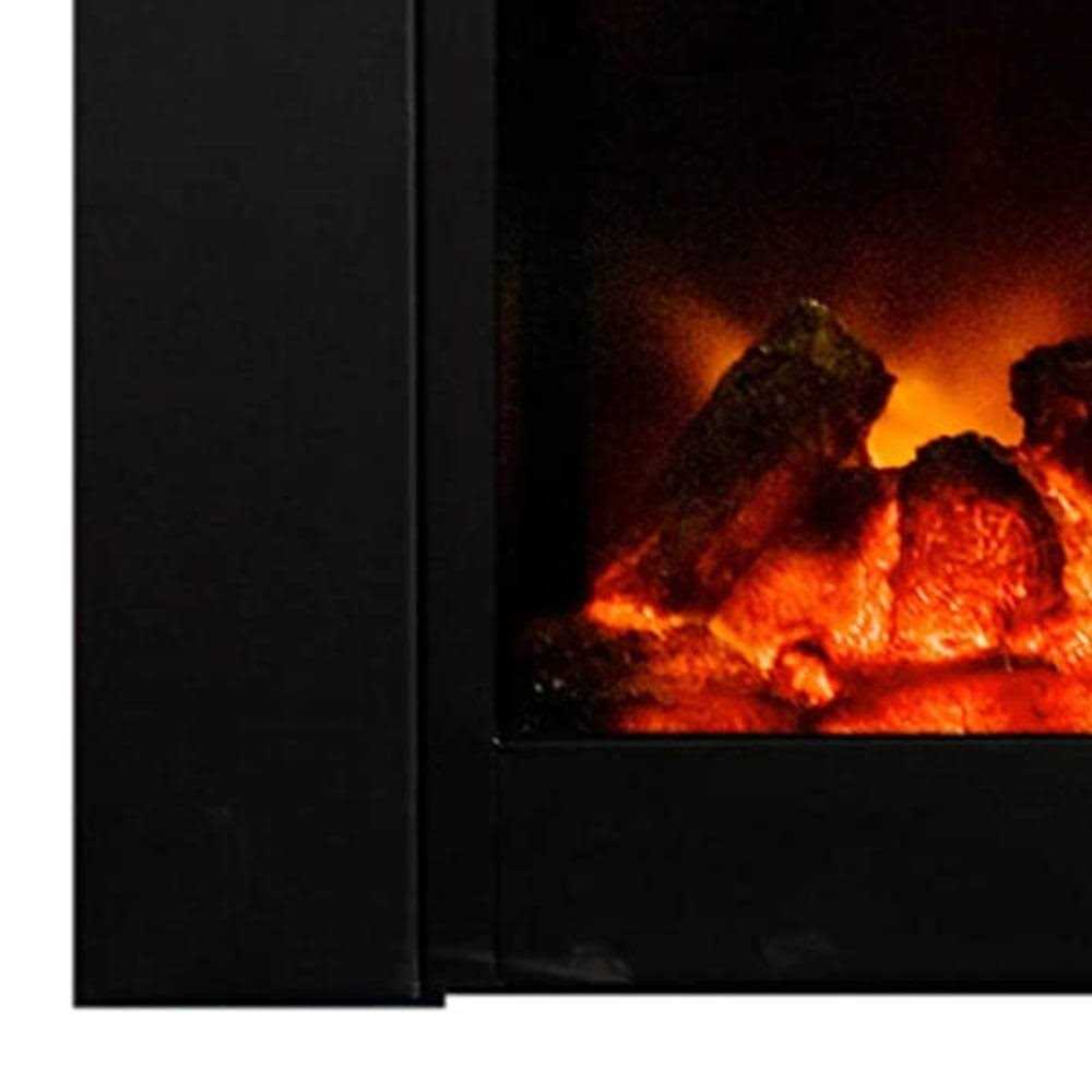 Black Electric Faux Log Fireplace Insert