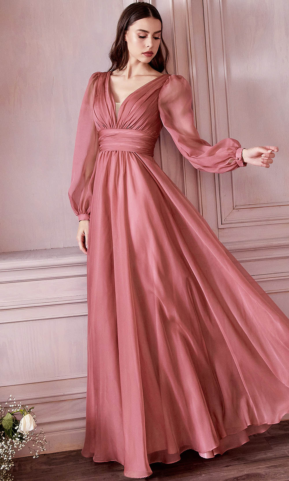 Bishop Sleeve Evening Dress