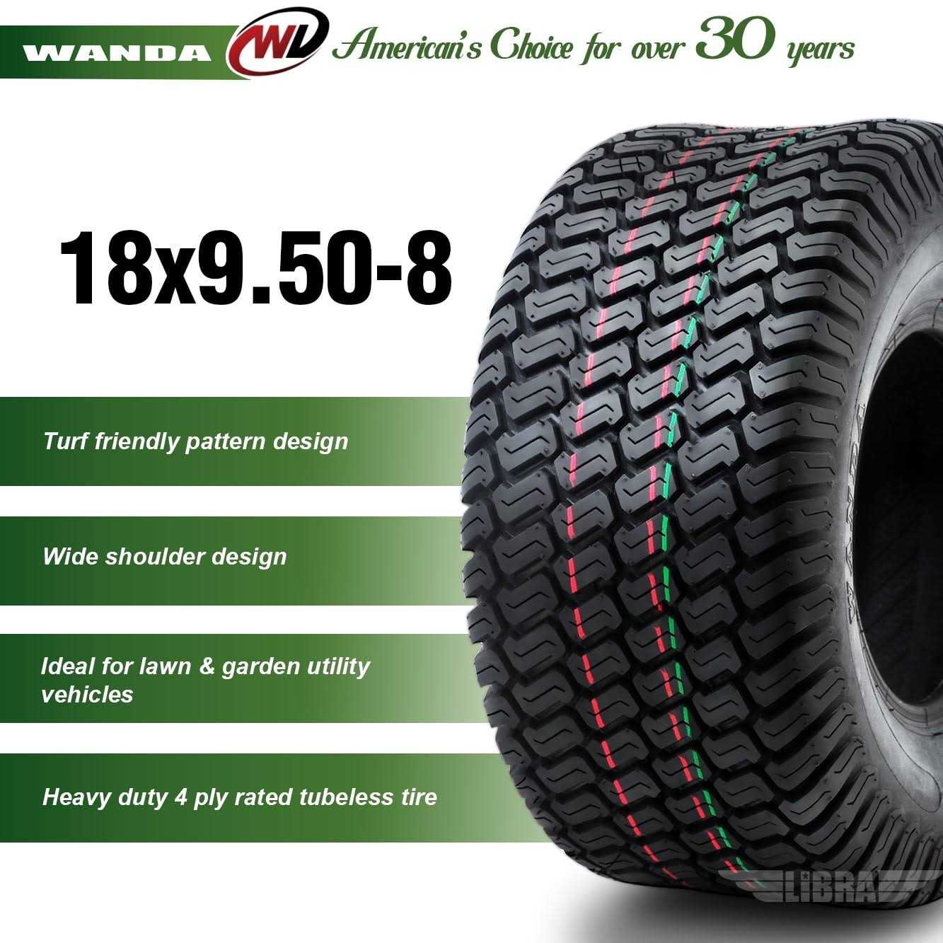 2 New WANDA Lawn Mower Utility/Golf Cart Turf Tires P332