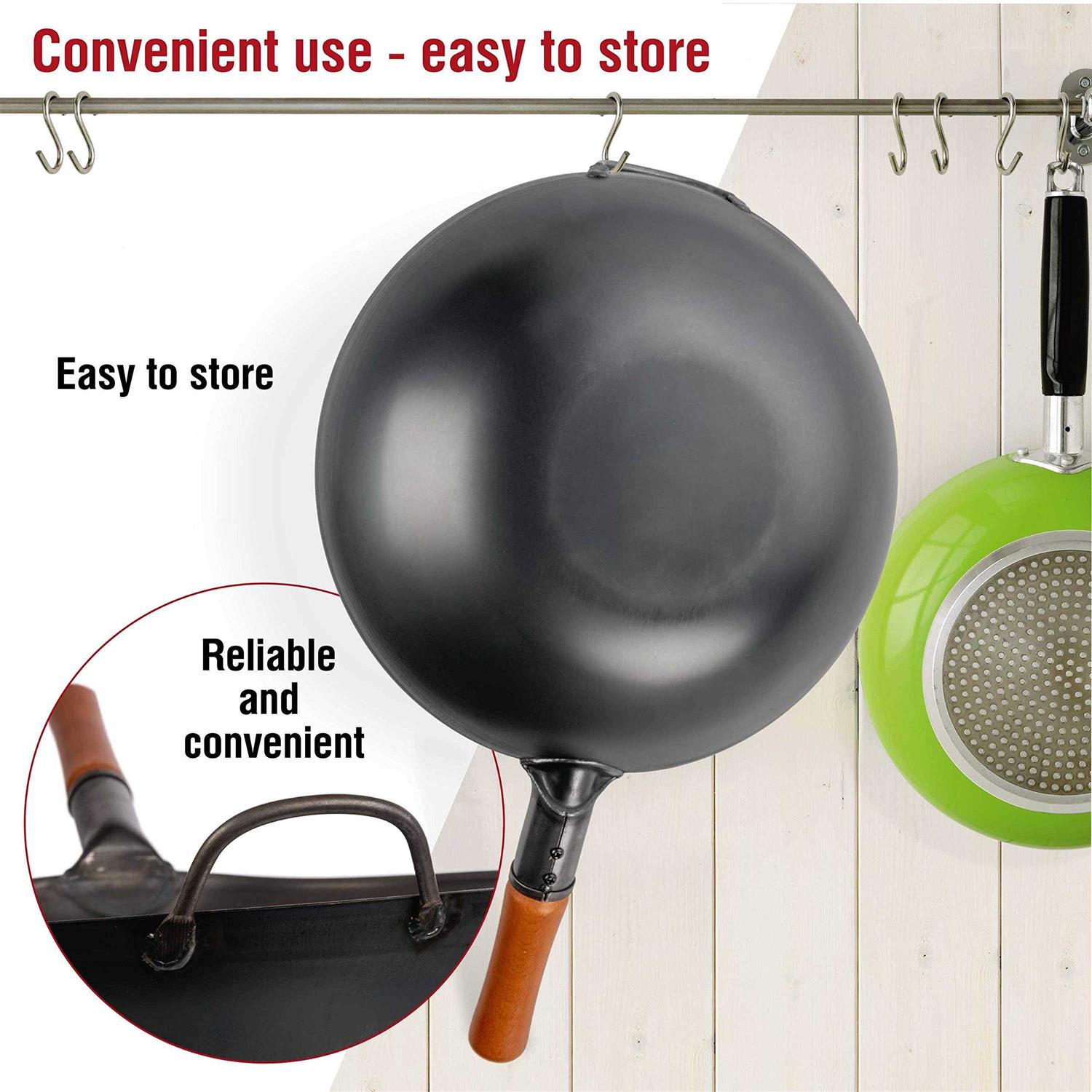 YOSUKATA Carbon Steel Wok Pan “ Stir Fry Pans