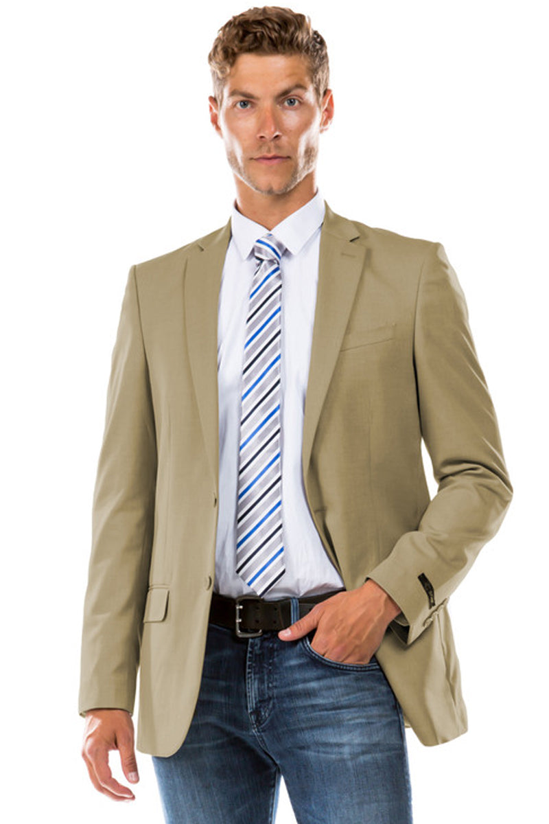Men’s Designer Suit Separate Jacket in Tan