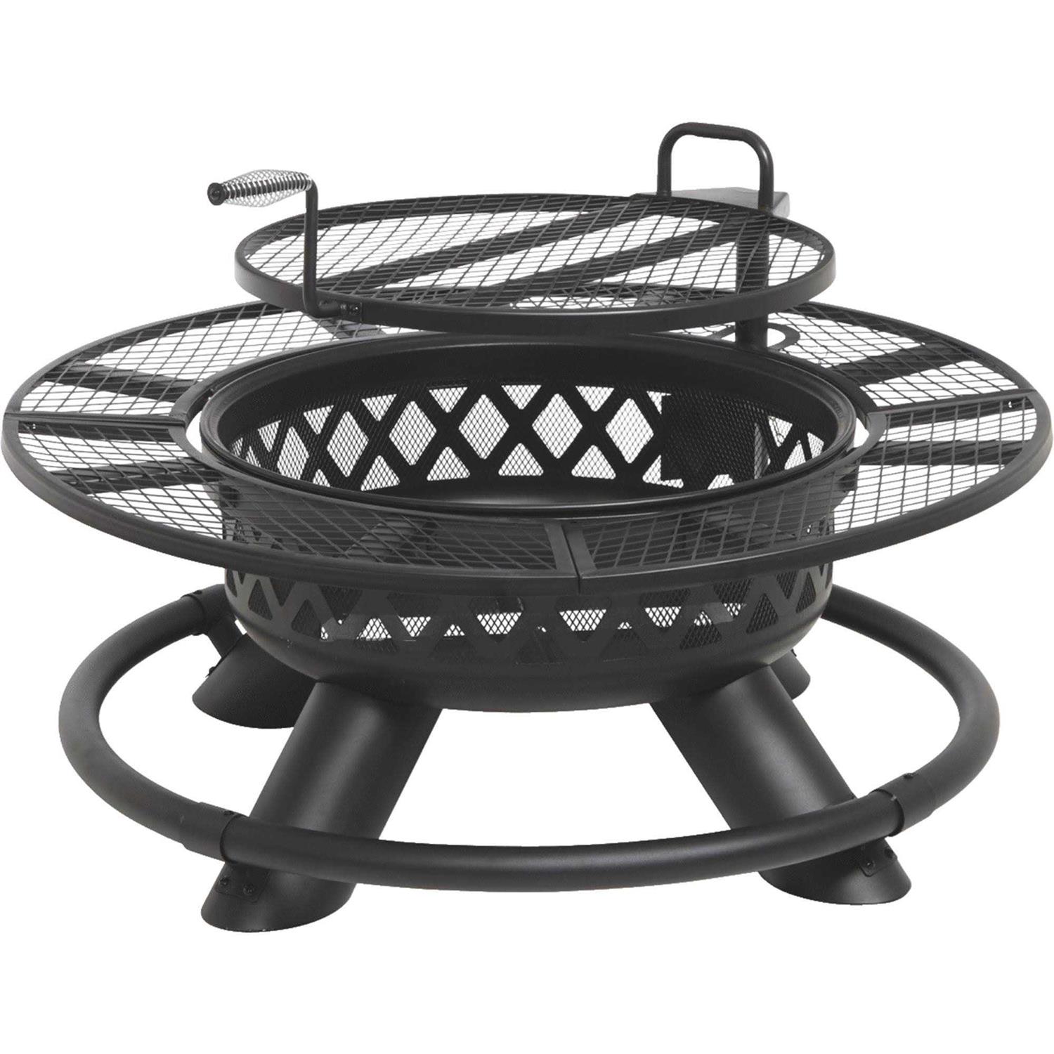 Big Horn 47.24-in W Black Steel Wood-Burning Fire Pit